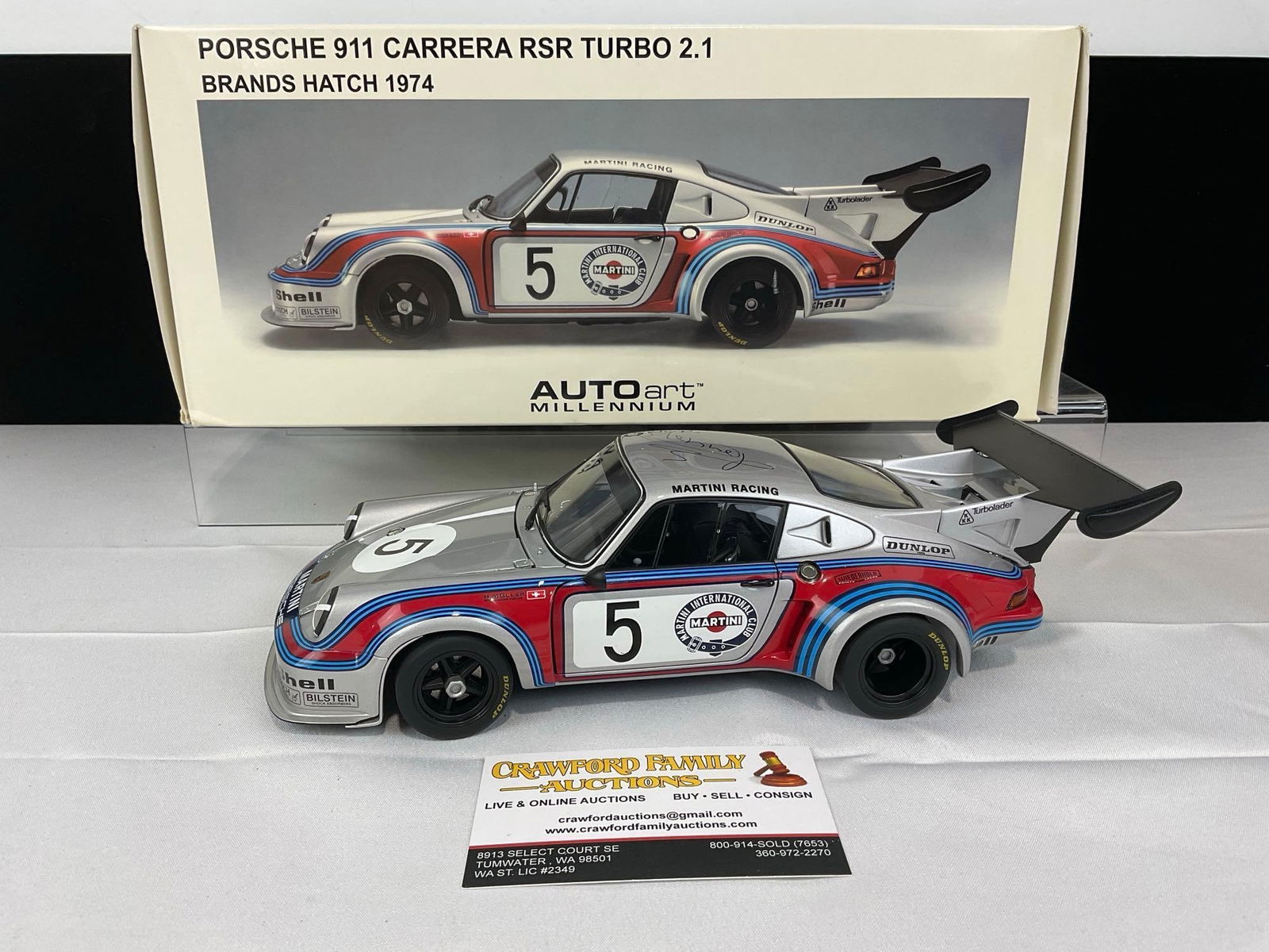 AutoArt 1974 Porsche 911 Carrera RSR Signed by Gijs Van Lennep 1/18 Scale Diecast Car Model orig ... (1 of 12)