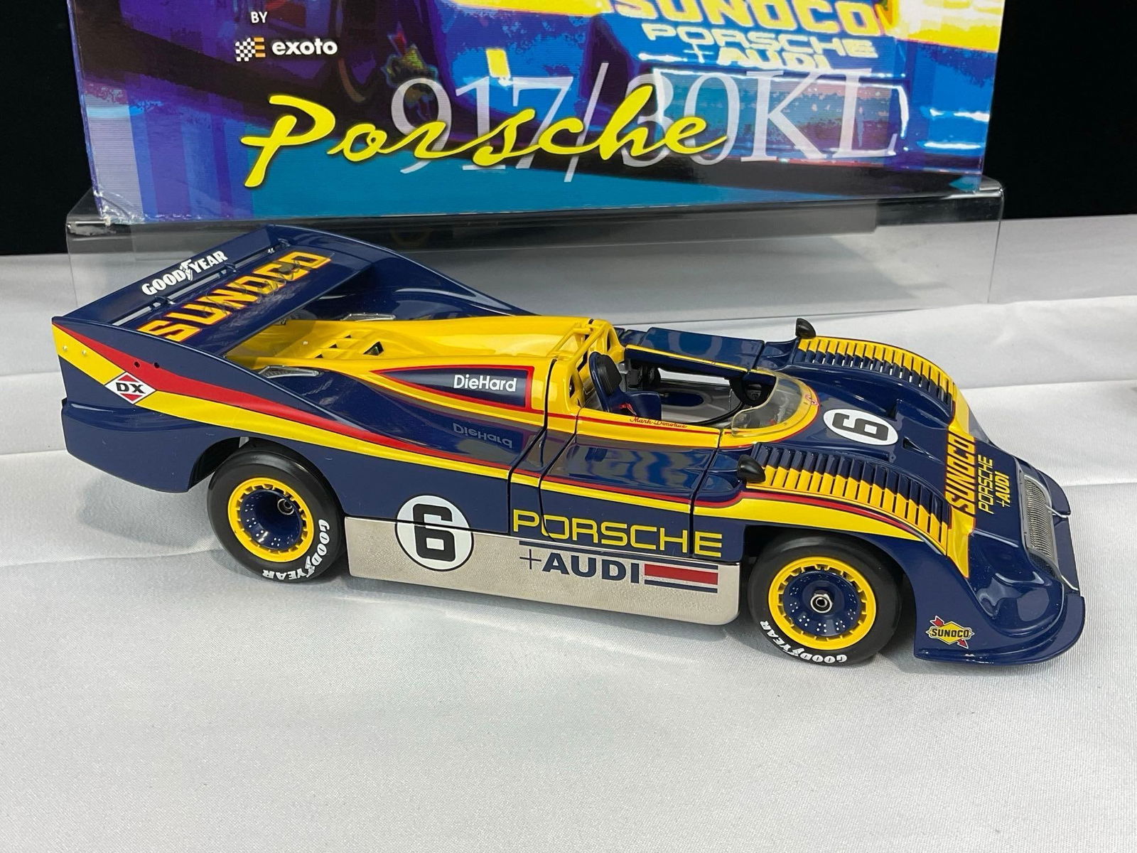 Exoto 1975 Porsche 917/30 #6 Sunoco 1/18 Scale Diecast Car Model orig box, Signed by Roger Penske - 8