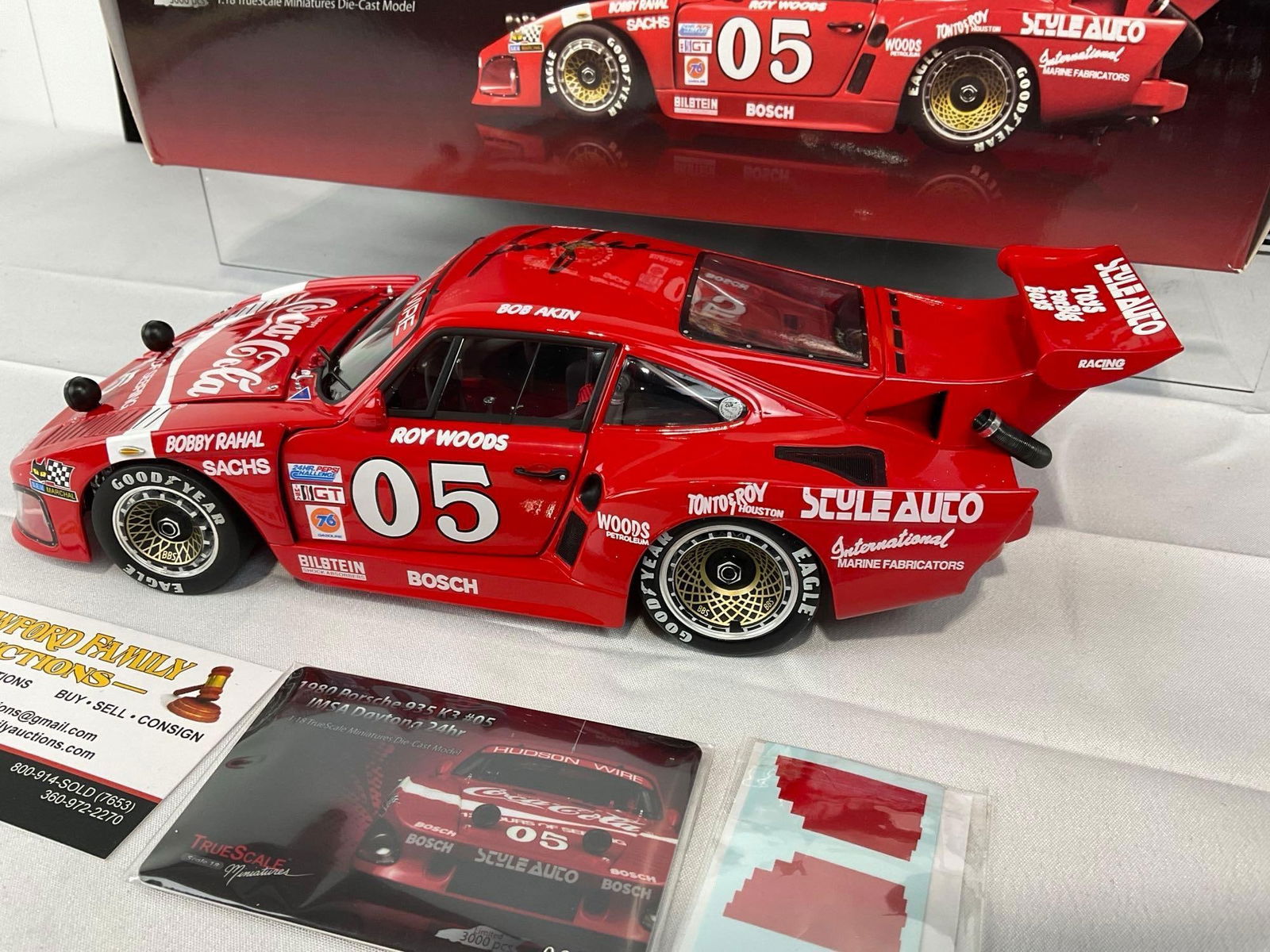 TrueScale 1980 Porsche 935 3 IMSA Daytona 24H, Signed by Bobby Radal, 1/18 Scale Diecast Car Model - 5