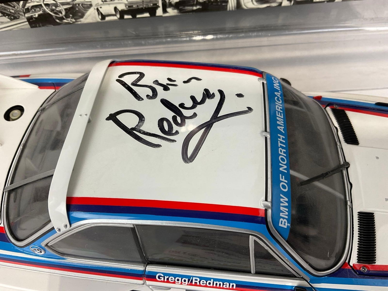 Minichamps 1976 BMW CSL 3.5 Daytona Signed by Brian Redman, 1/18 Scale Diecast Car Model orig box - 3