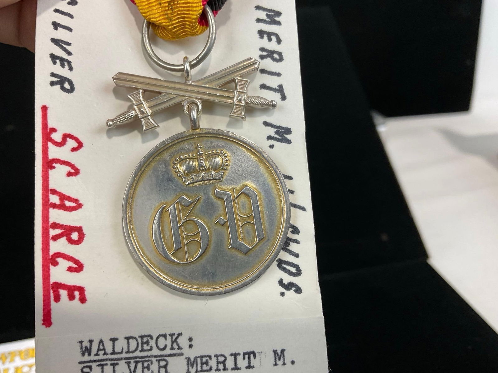 Antique 1878-WW1 Imp. Germany, Waldeck Silver Merit Medal w/Swords, very scarce - 3