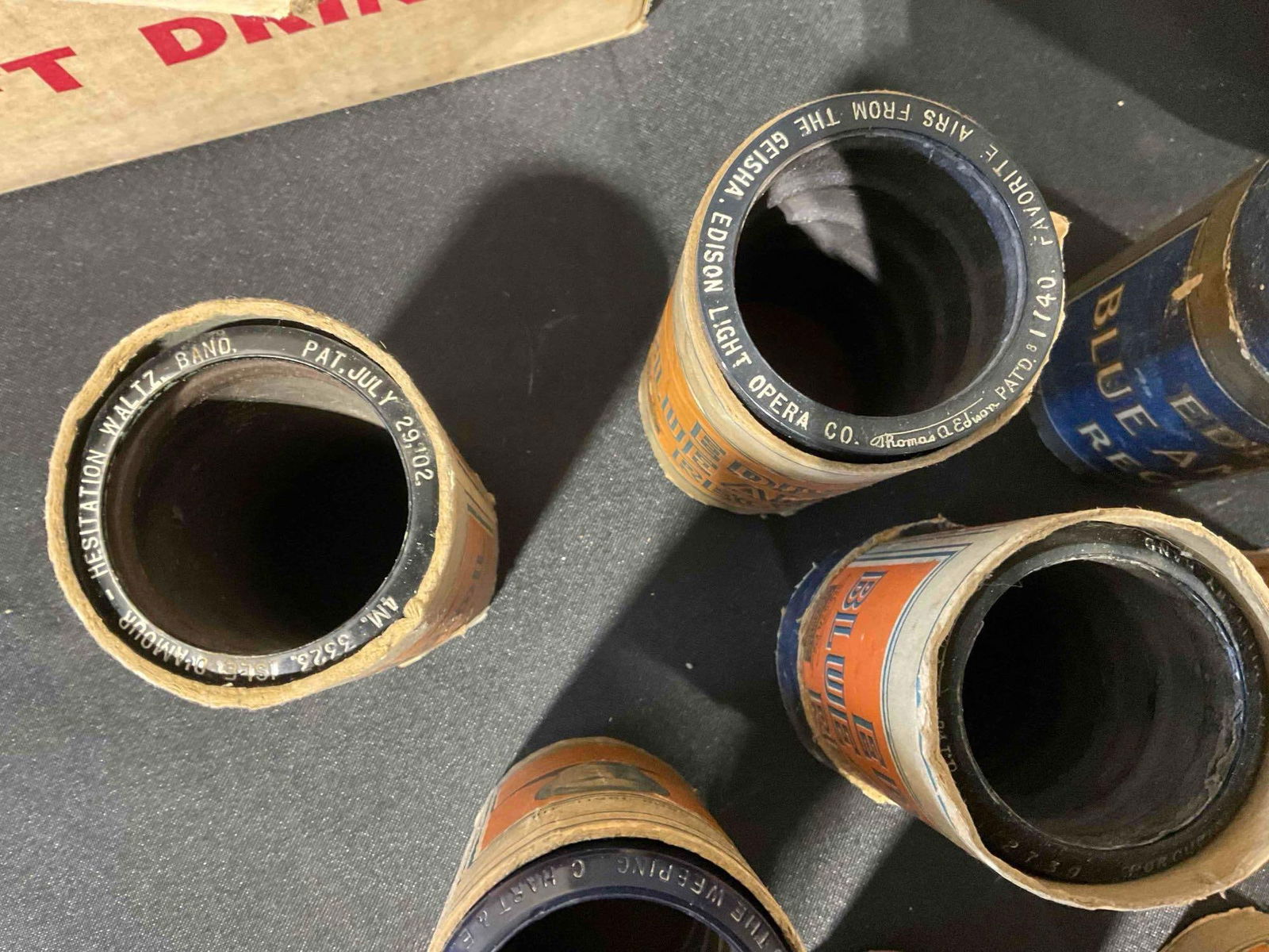 75+ pcs Antique Phonograph Cylinder Record Rolls, incl. Edison Blue Amberol & Oxford. See pics. - 5
