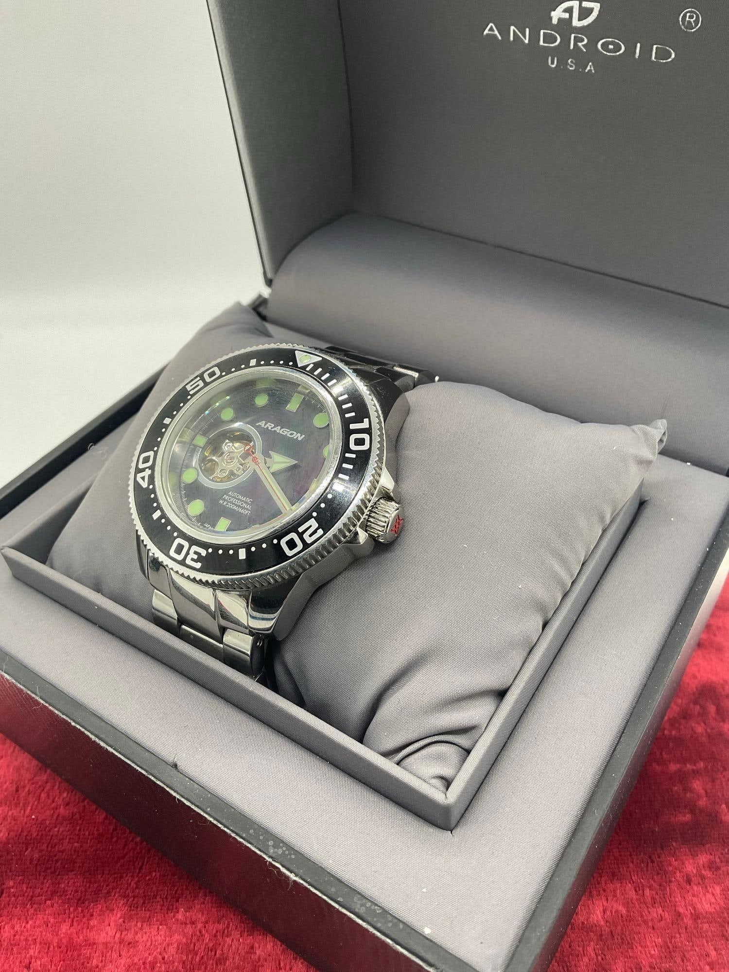 Aragon Automatic Chronograph 24j K1-A063 W.R. 200m/660ft Men's divers wrist watch - 3