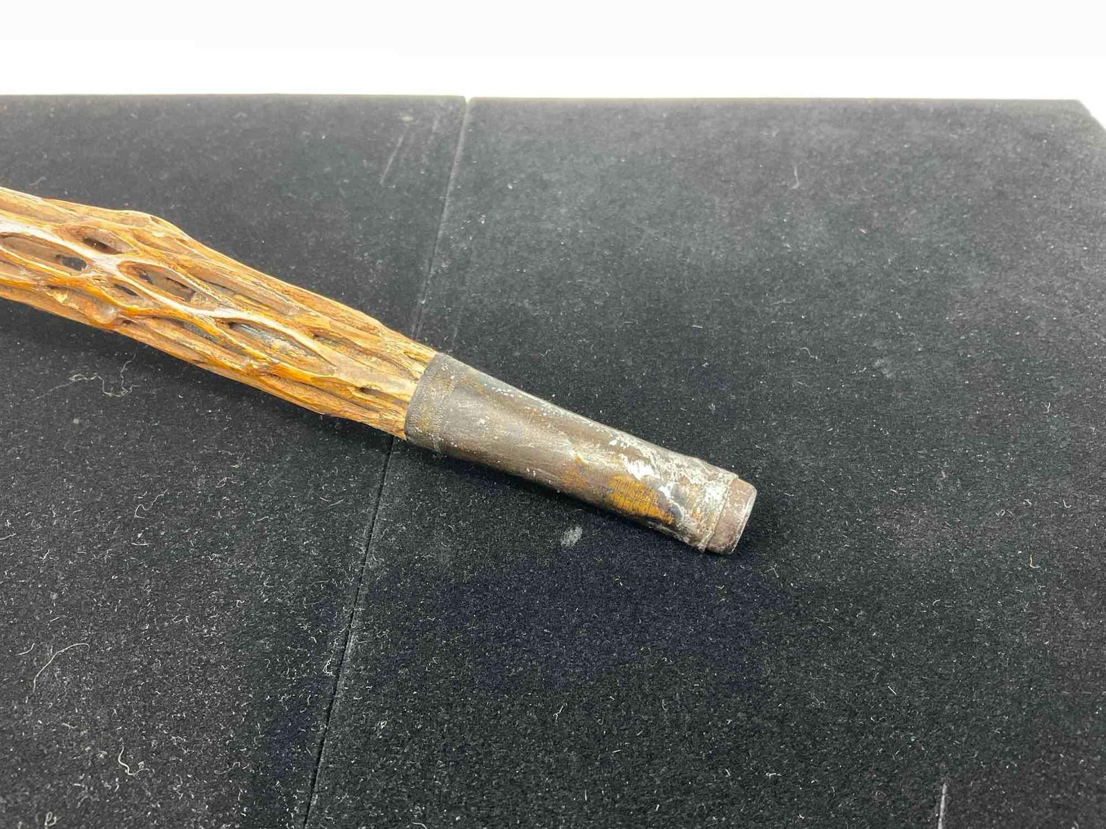 Walking Stick made from Cholla Cactus Wood Carved Stag Horn Handle, 33h x 6w x 3d inches - 4