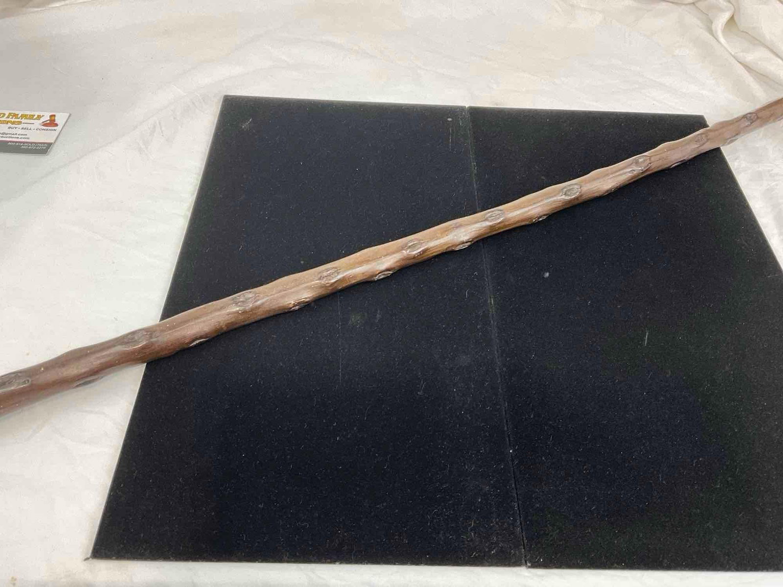 Antique Silver Capped Curved Briarwood Cane, 36h x 6w x 2d inches - 4