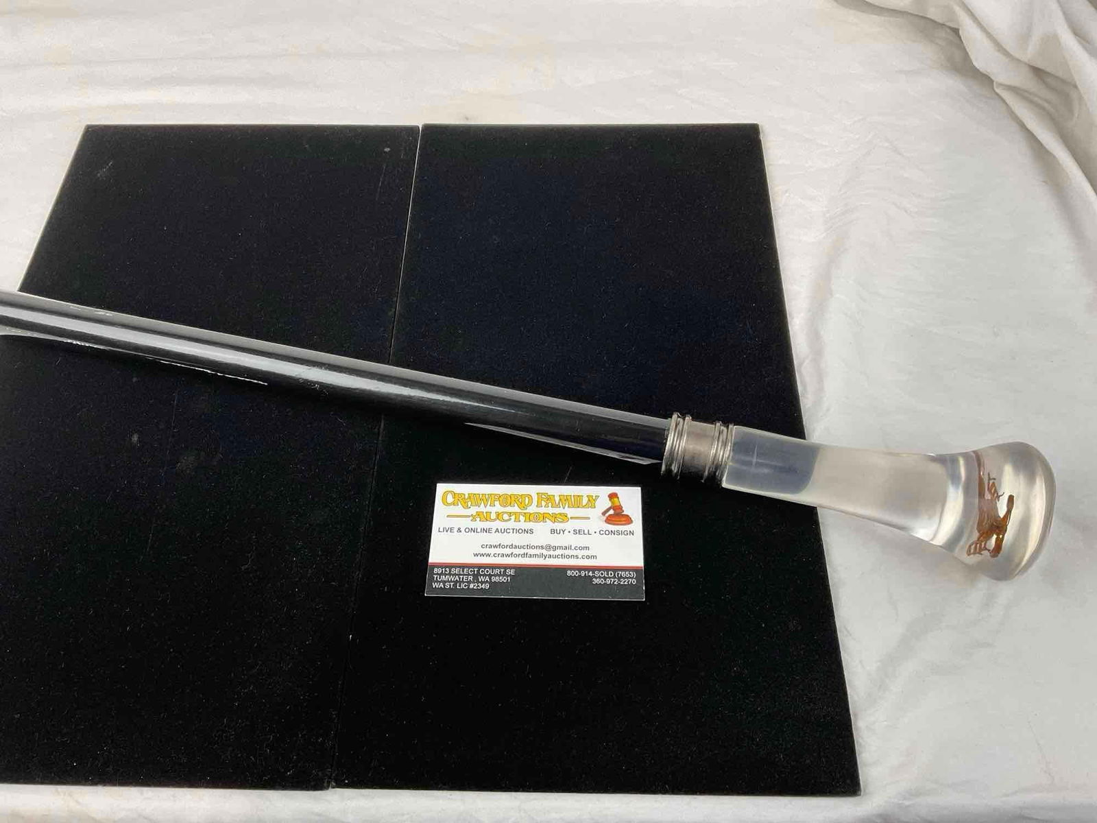 Unique Walking Stick, w/Acrylic Handle, Scorpion inside, 36h x 4w x 4d inches - 3