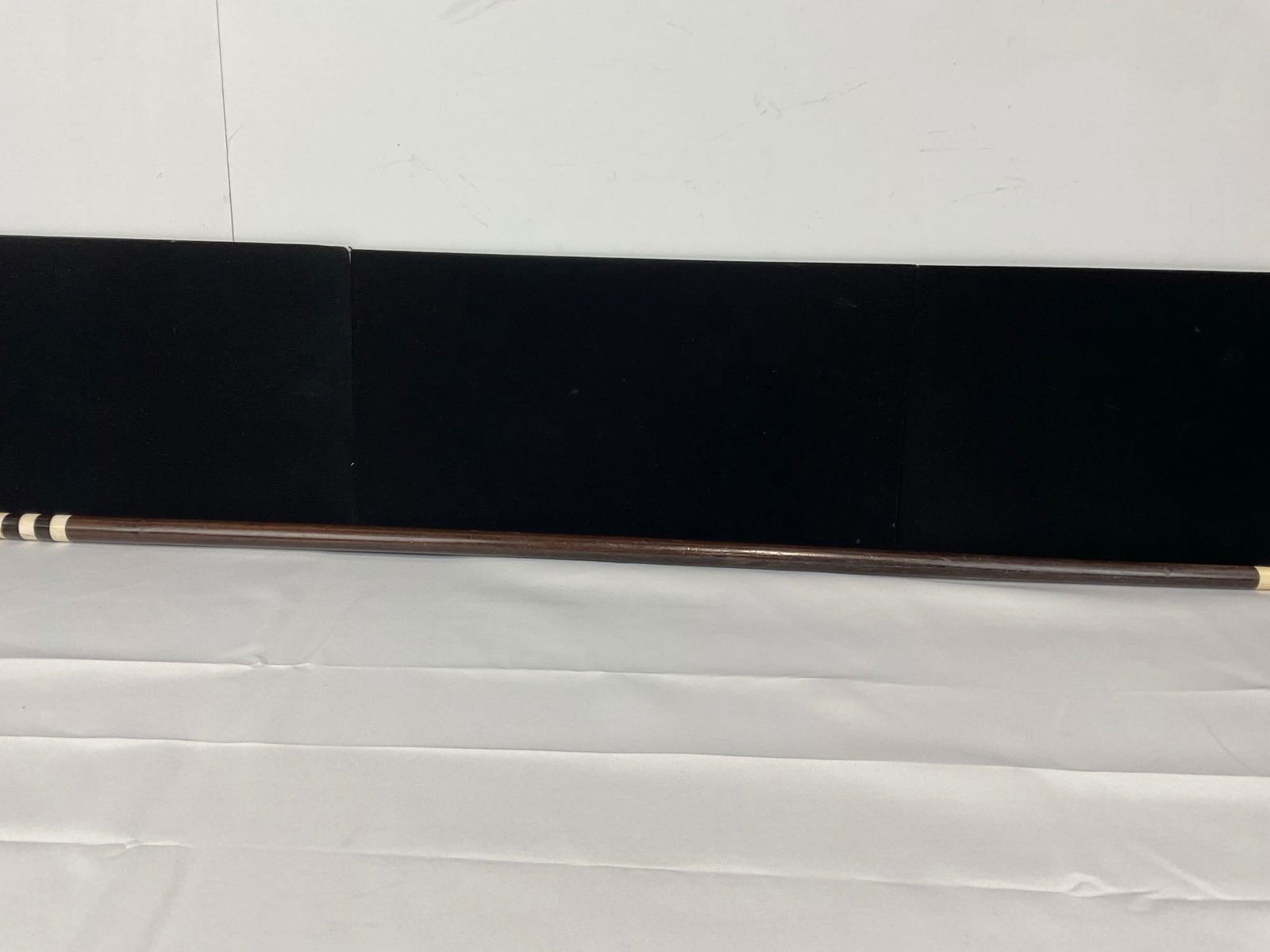 Antique Bone & Dark Wood Cane, Lovely Black & White Design, 36h x 6w x 3d inches - 4