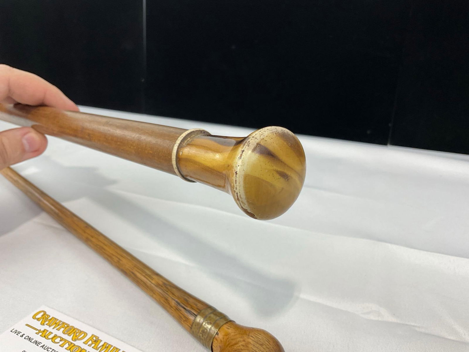 Pair of Wooden Walking Sticks, 36h x 4w x 3d inches - 2