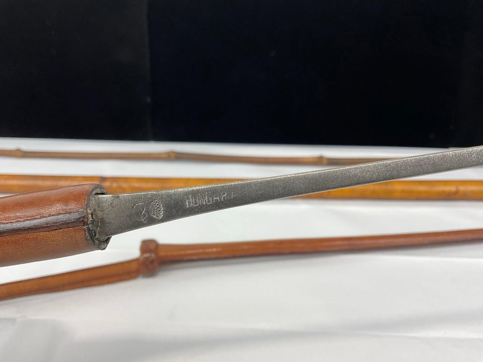 Swagger Stick Dagger, Made in Hungary w/leather sheath, Cane Walking Stick & Unique Grabber Piece - 3