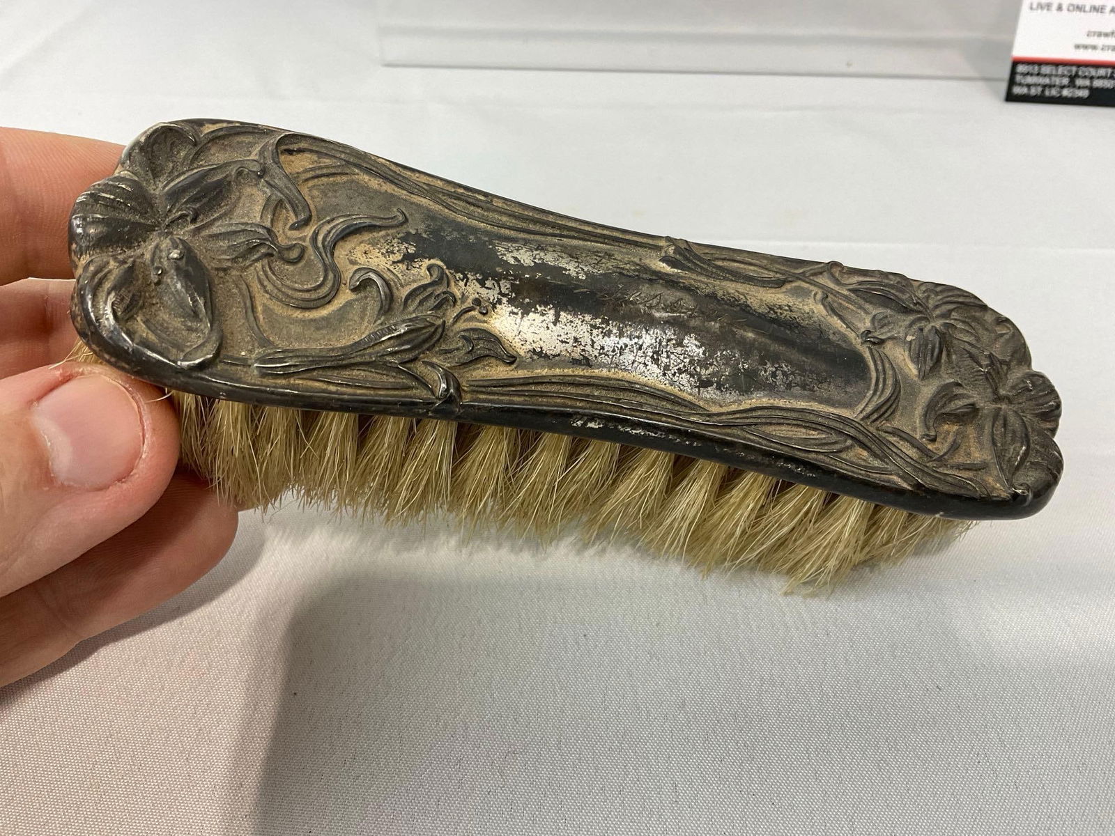 5 Silver Plated Hollowware pieces, 2 Vanity Mirrors & 3 Brushes, Quad Plate, Victor Silver Co & m... - 12