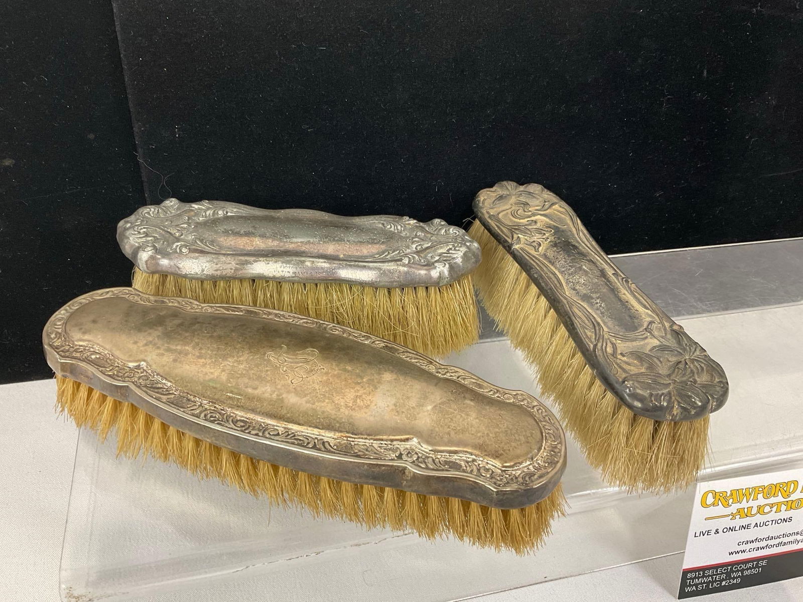 5 Silver Plated Hollowware pieces, 2 Vanity Mirrors & 3 Brushes, Quad Plate, Victor Silver Co & m... - 9