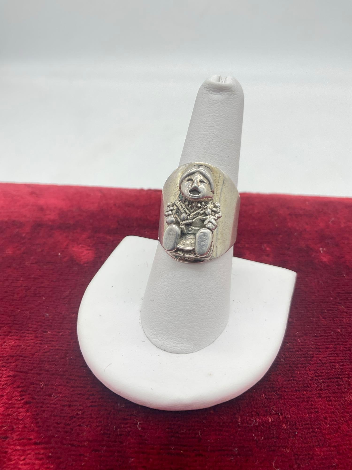 Lovely Carol Felley 1990 sterling silver StoryTeller Native American design ring sz 8.5: $119 price tag originally Jc-5320 