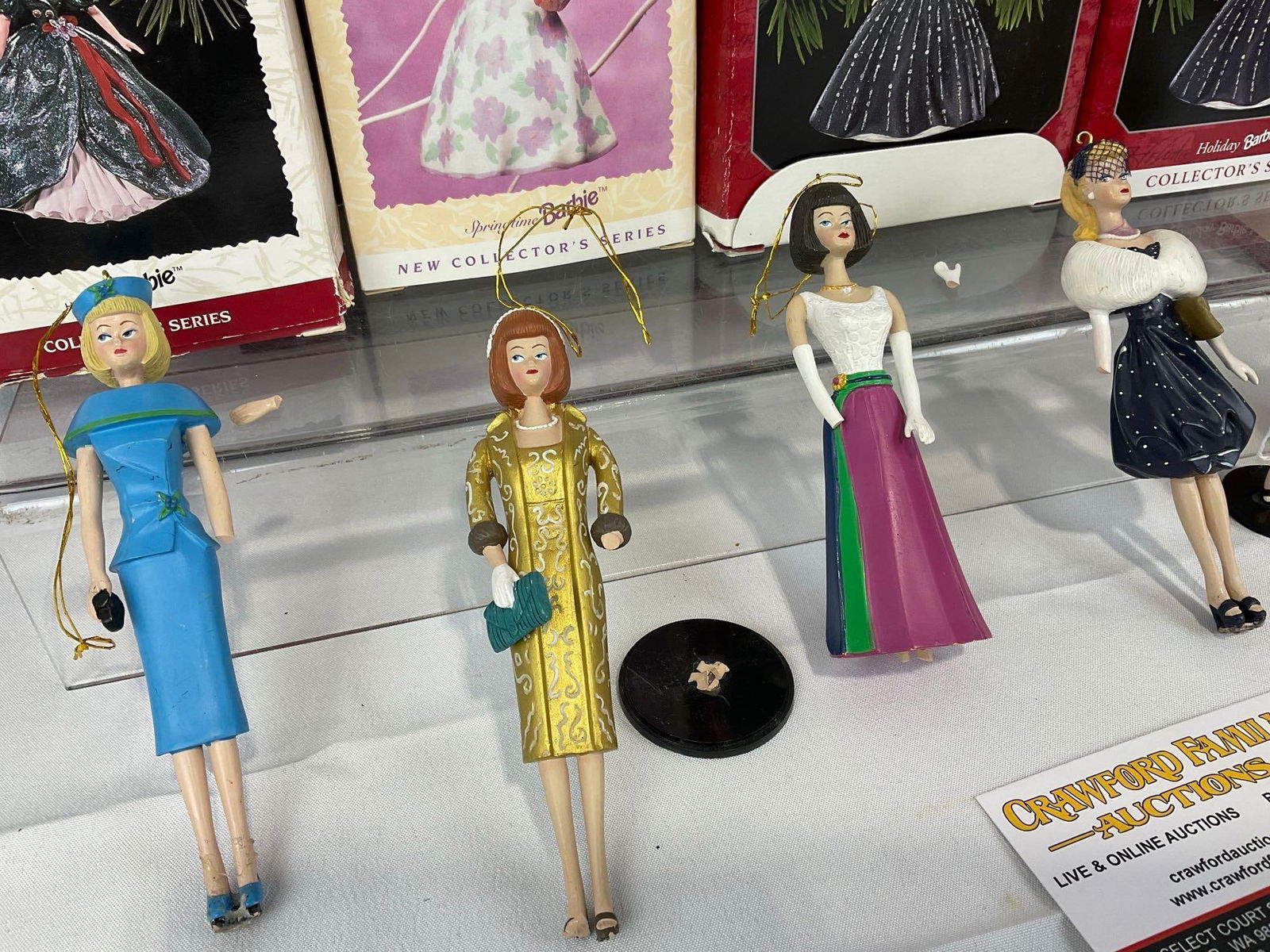 18 Barbie Christmas Ornaments, 7 w/ damage, & 10 w/box, Keepsake Ornaments & Hallmark - 2