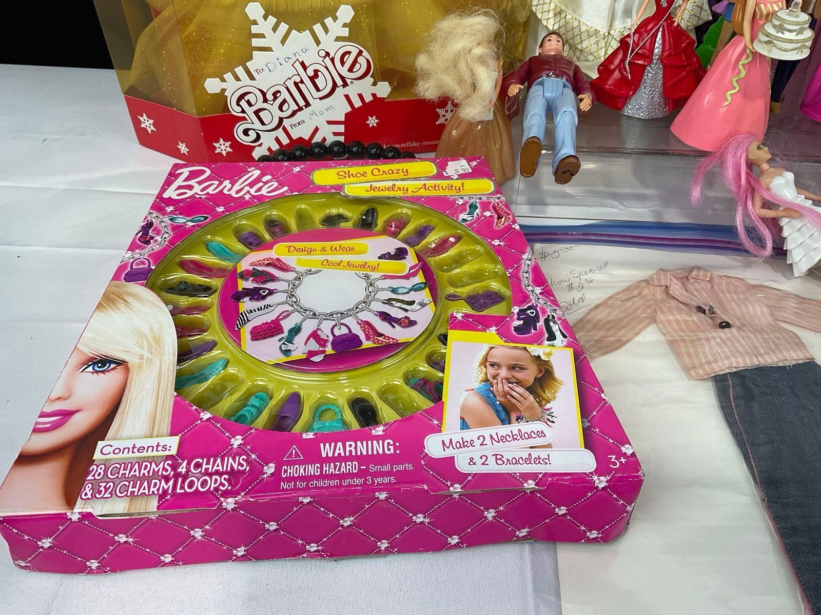 Asst Barbie pieces, Happy Holidays 1998 Barbie, & Honey, Collection of Shoes, Clothes w/Blister P... - 5