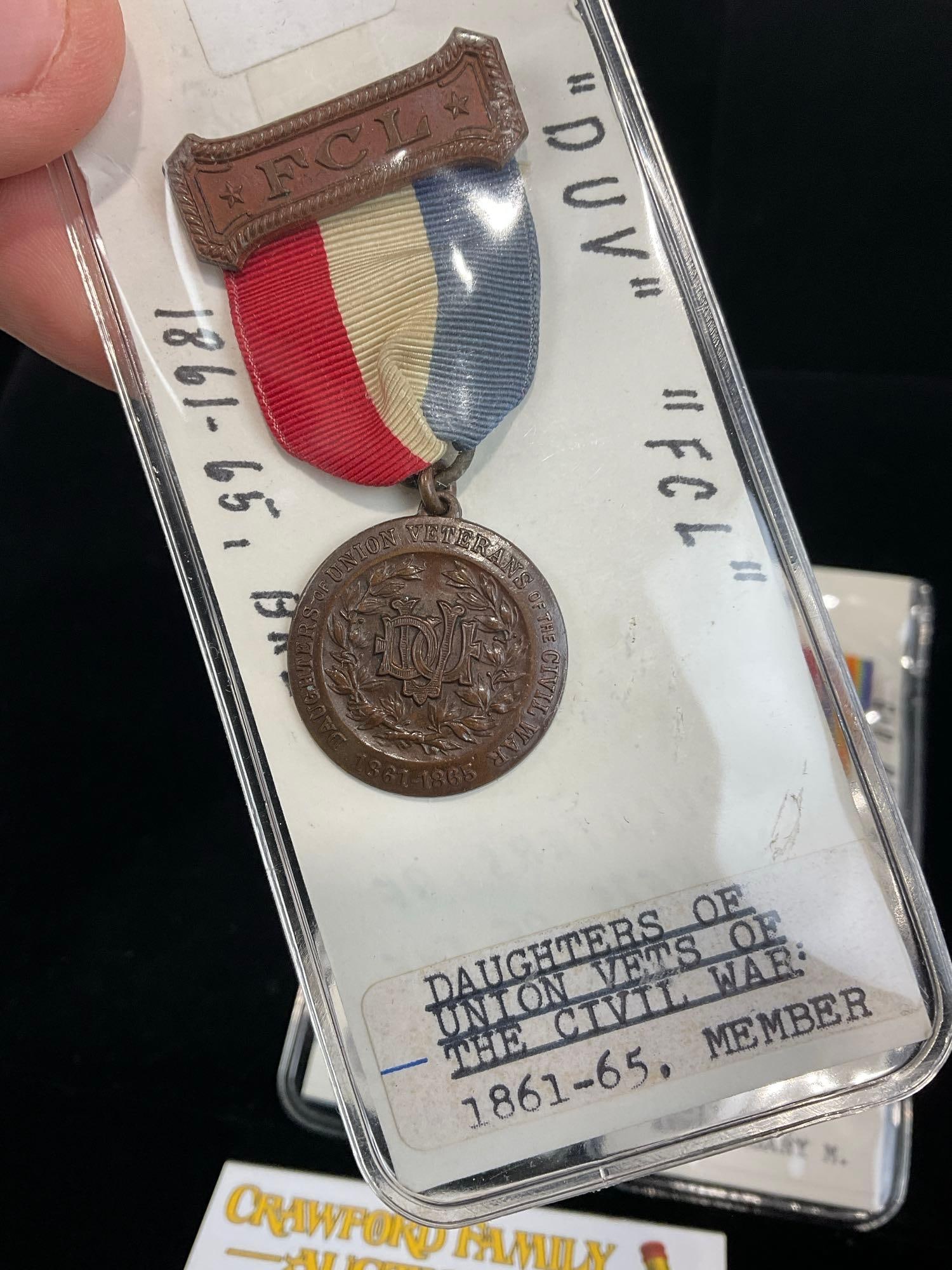 3 US Medals, Daughters of Union Vets of the Civil War, American Legion WW2 & WW2 50th Anniversary - 2