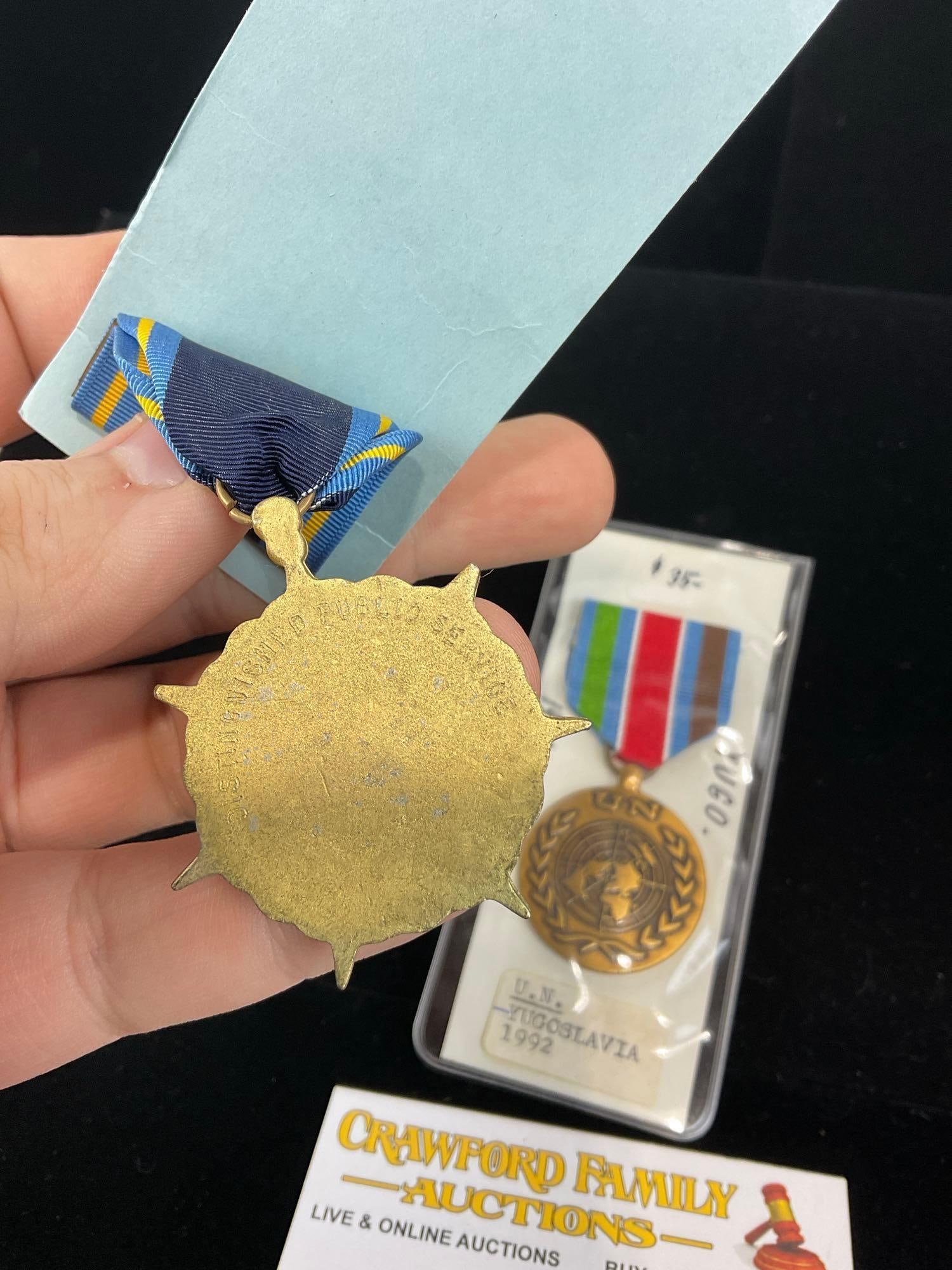 3 US Medals, American Legion, United Nations Yugoslavia 1992 & NASA Disting. Public Service Medal - 3