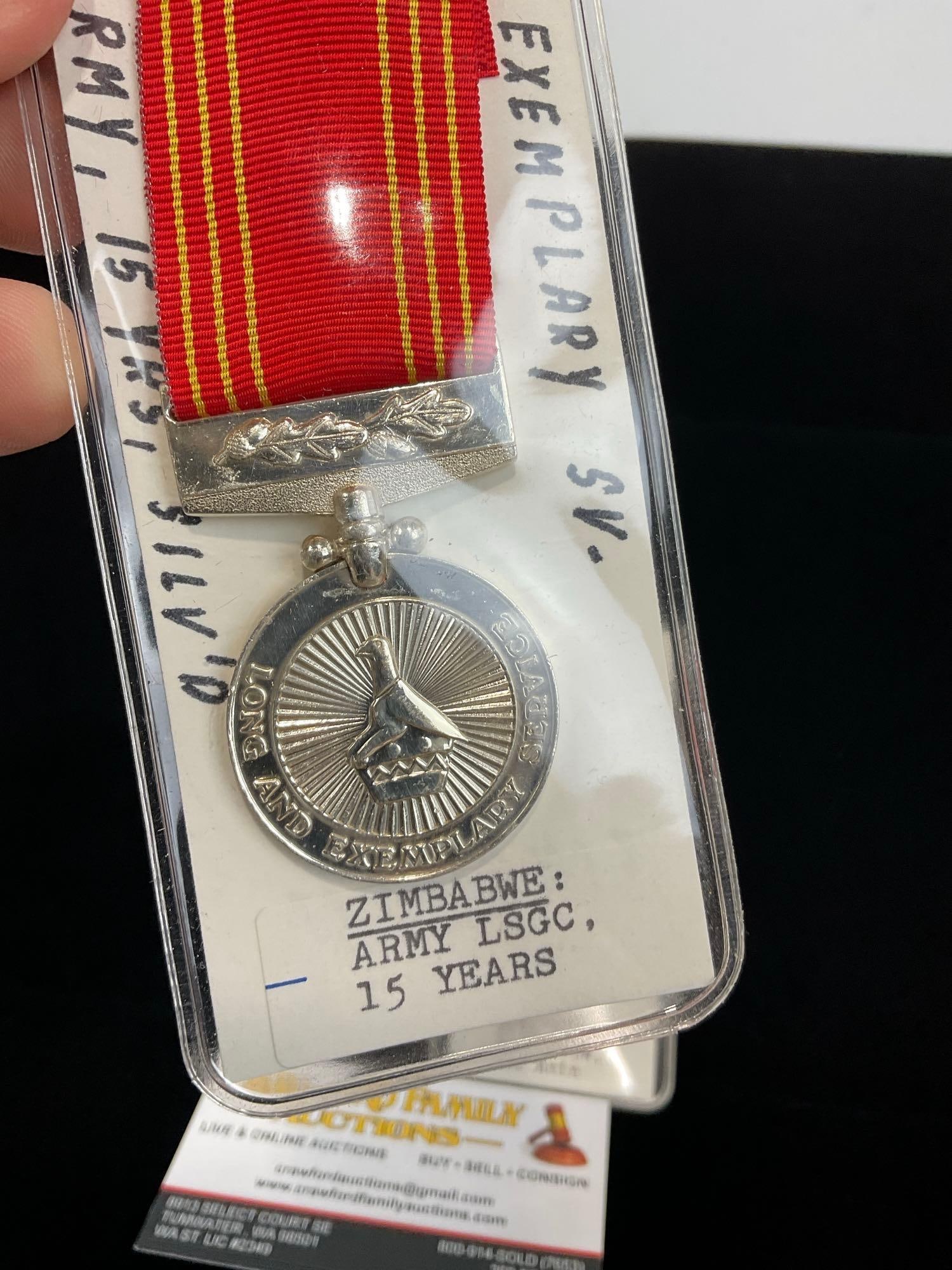 Pair of African Medals, Zimbabwe Army LSGC 15 Years, & Tanzania Vita Campaign Overthrow Idi Amin - 2