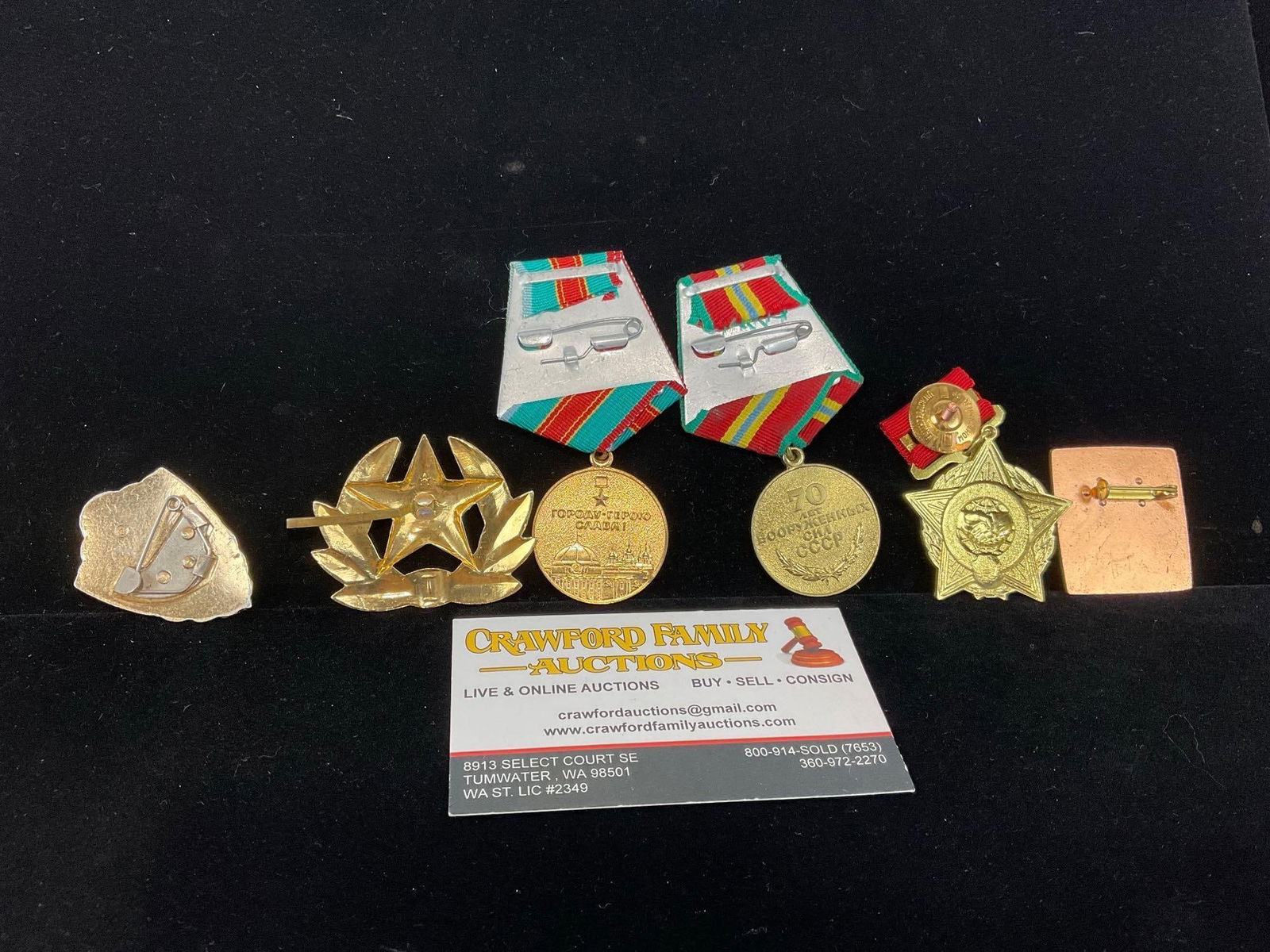 Soviet USSR Hat Badge, Armed Forces 2nd Cl, Honorary Badge, USSR-GDR Friendship Badge & 1500 Anni... - 4