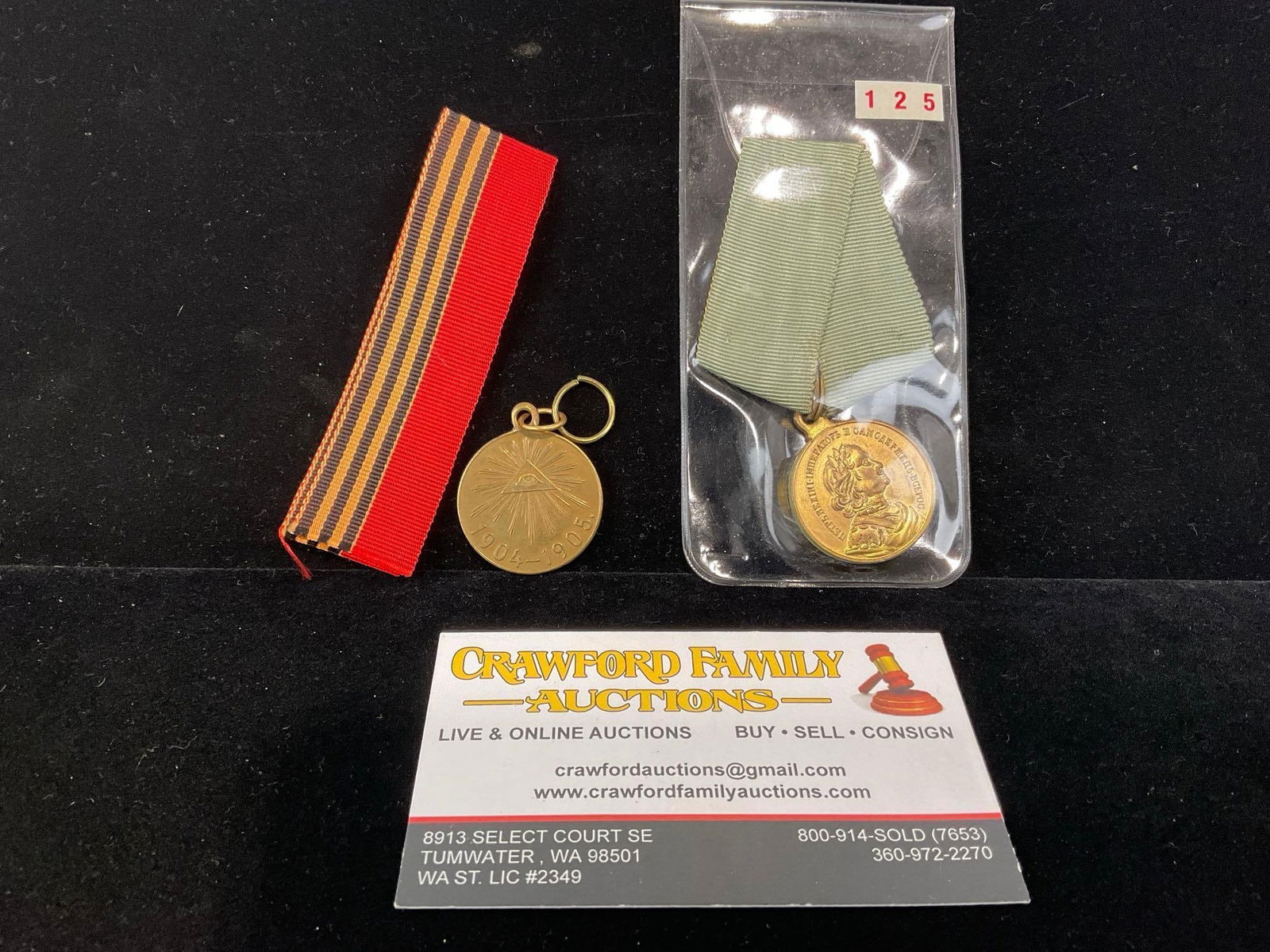 2 Antique Russian Medals 1904-05 Russo-Japanese War & 200th Anniv. of the Battle of Gangut 1914 (1 of 3)