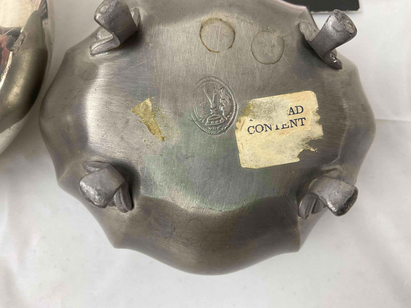 3 pcs Vintage Dresser Boxes, 2x Pewter & 1x Cut Glass. Very Good Condition. See pics. - 7