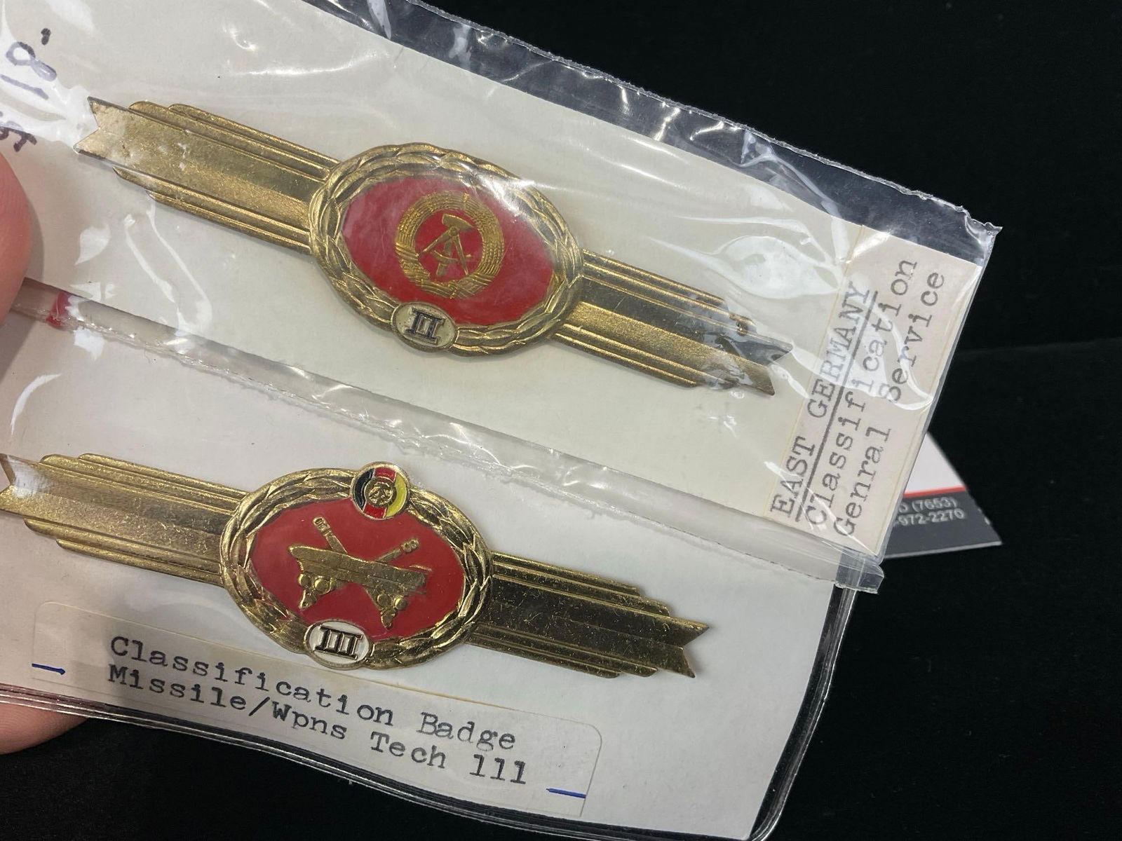 4 GDR East German Class. Badges, NVA General Class 1 & 2, Missile Weapons Tech 3, & GST Navy - 3