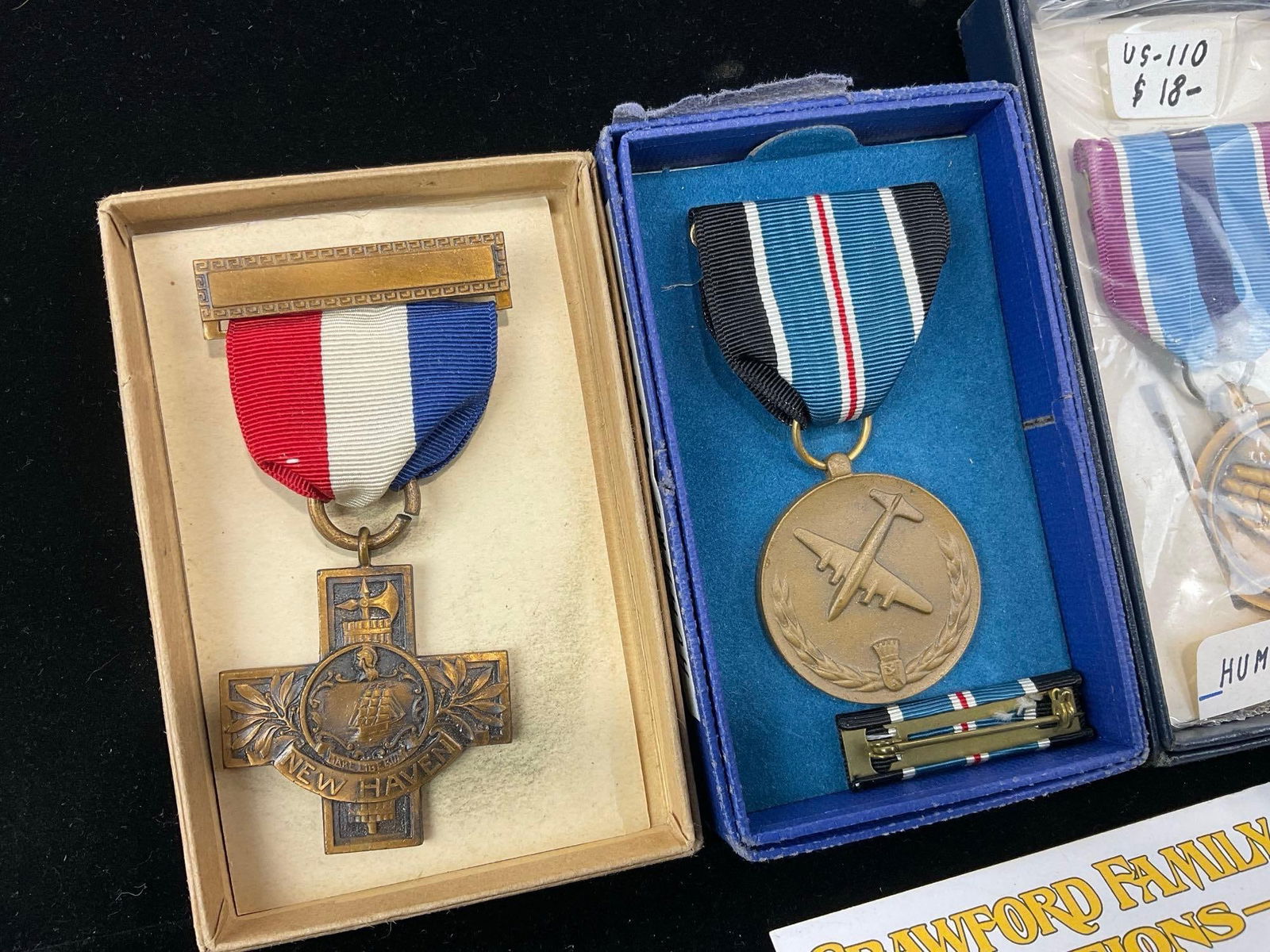 4 US Medals, WW1 New Haven Mothers Serv, Medal for Humane Action, Human. Serv & Disting. Serv. Cr... - 2