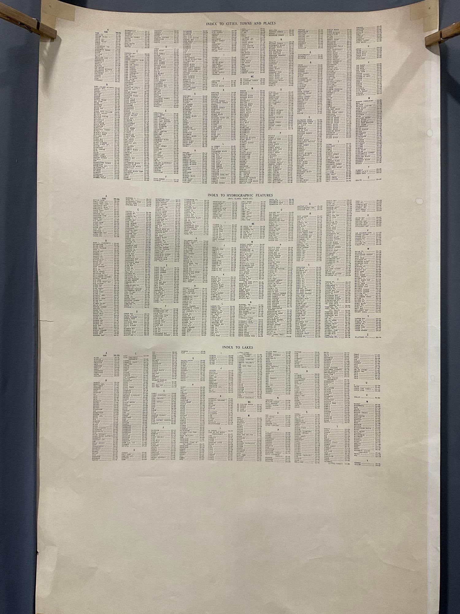 Vintage Knoll Map Co. Puget Sound Country Washington Map, 35h x 23w inches - 5