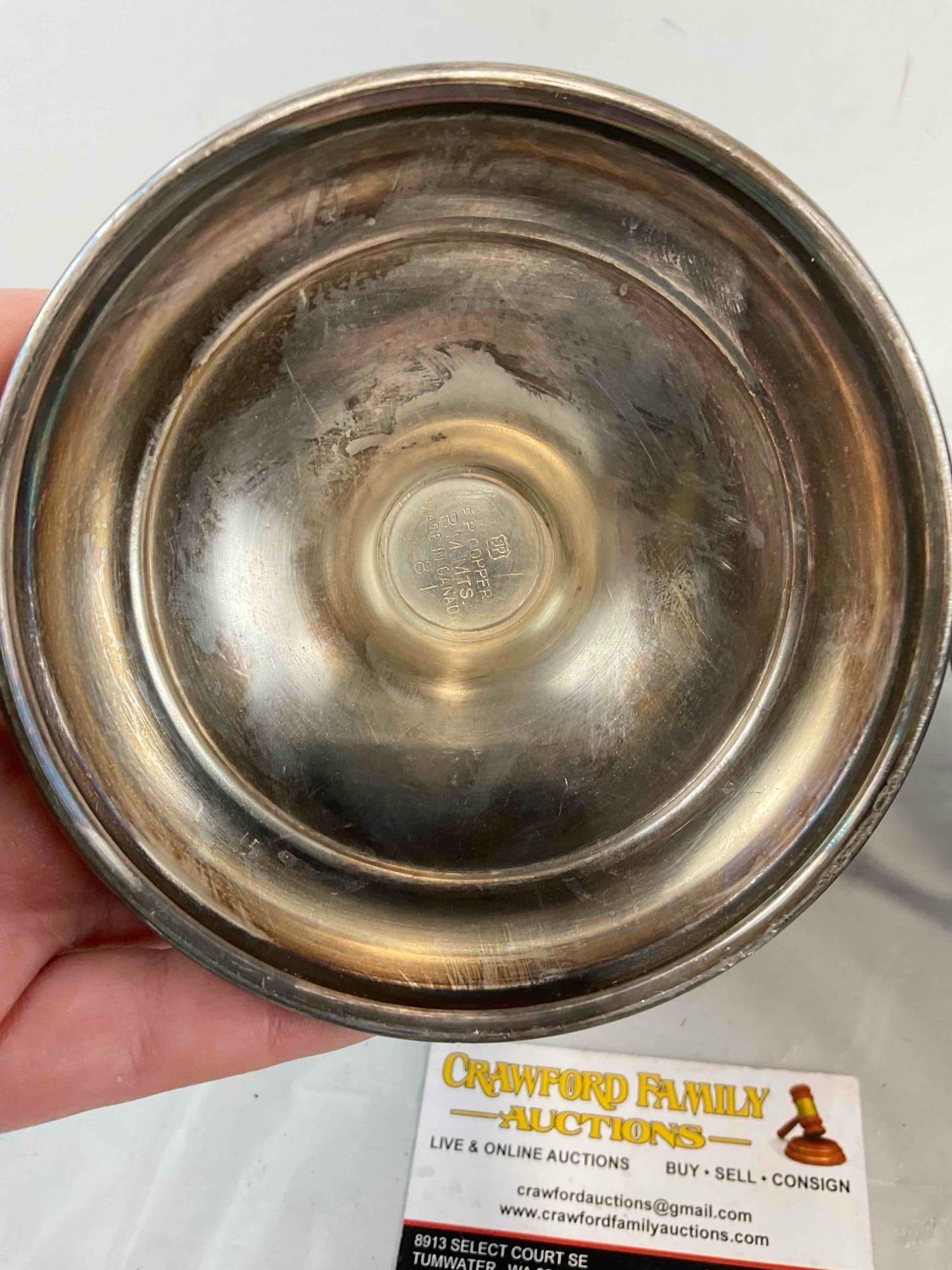 3 pcs Vintage Silver Plated Tea Pots, incl. F. P. Copper & Poole Silver Co. Very Good Condition. - 8