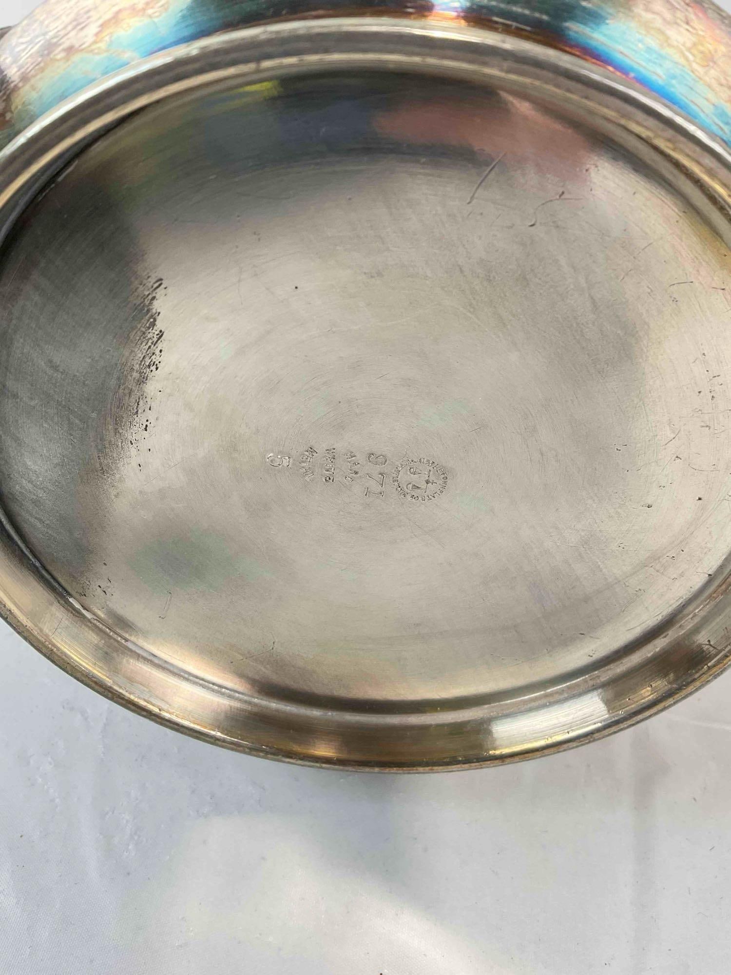 3 pcs Vintage Silver Plated Tea Pots, incl. F. P. Copper & Poole Silver Co. Very Good Condition. - 9