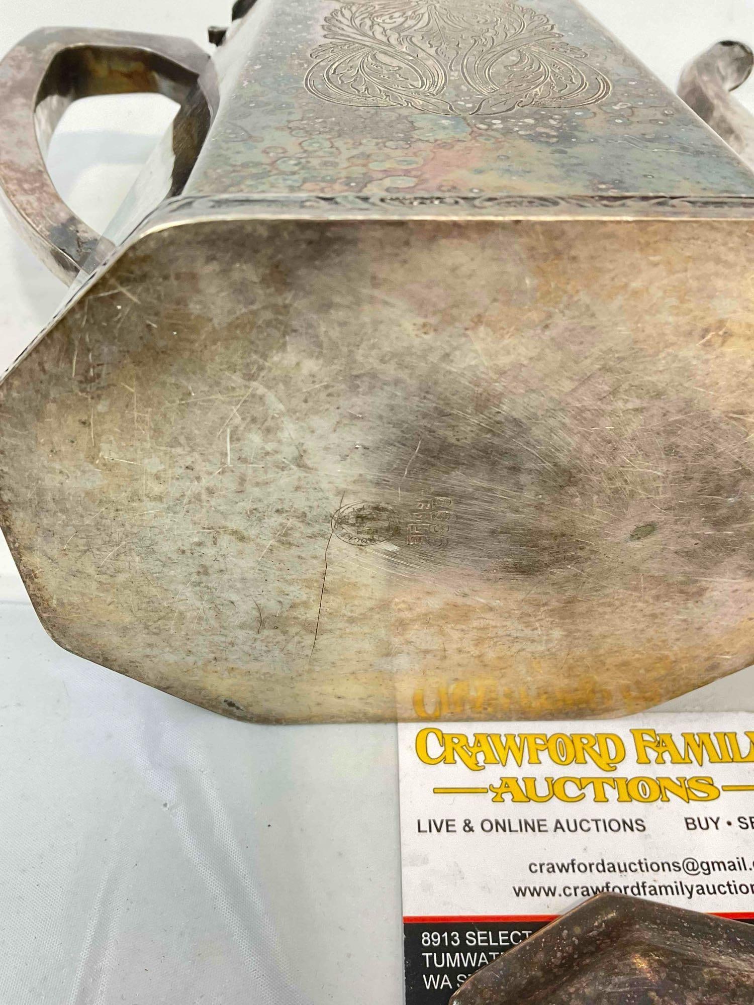 3 pcs Antique Silver Plated Tea Pots, incl. Middletown Co. & Excelsior. Good Condition. See pics. - 10