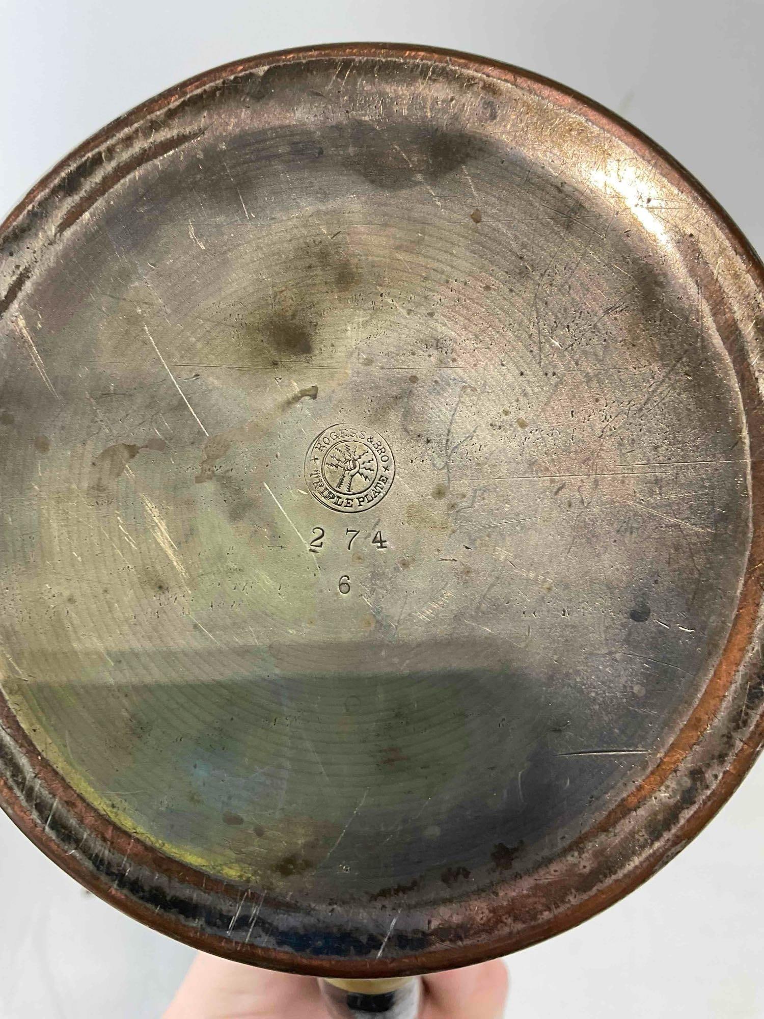 3 pcs Antique Silver Plated Tea Pots, incl. Rogers & Bro, Pairpoint & Superior. Very Good Cond. - 10