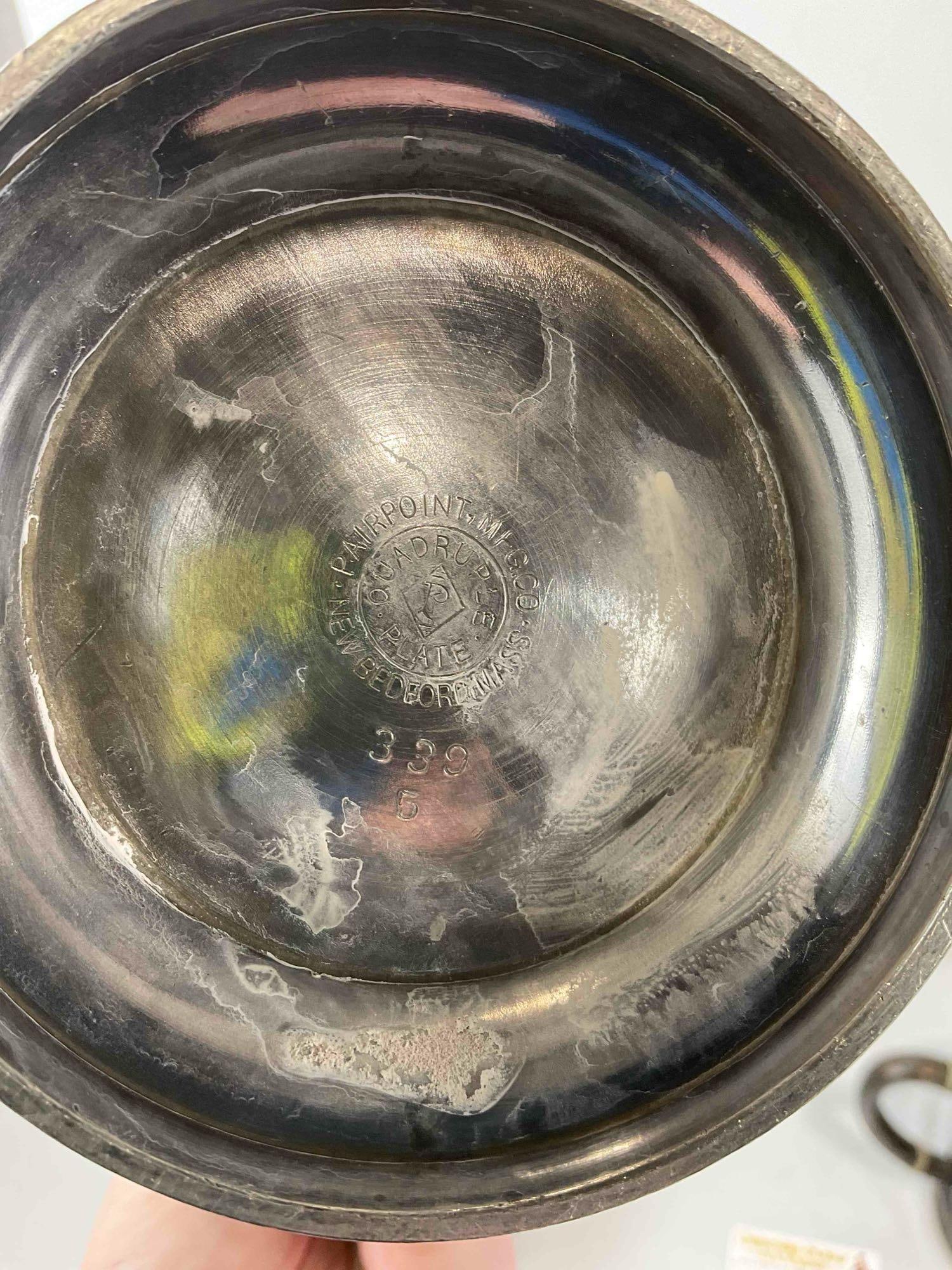 3 pcs Antique Silver Plated Tea Pots, incl. Rogers & Bro, Pairpoint & Superior. Very Good Cond. - 9