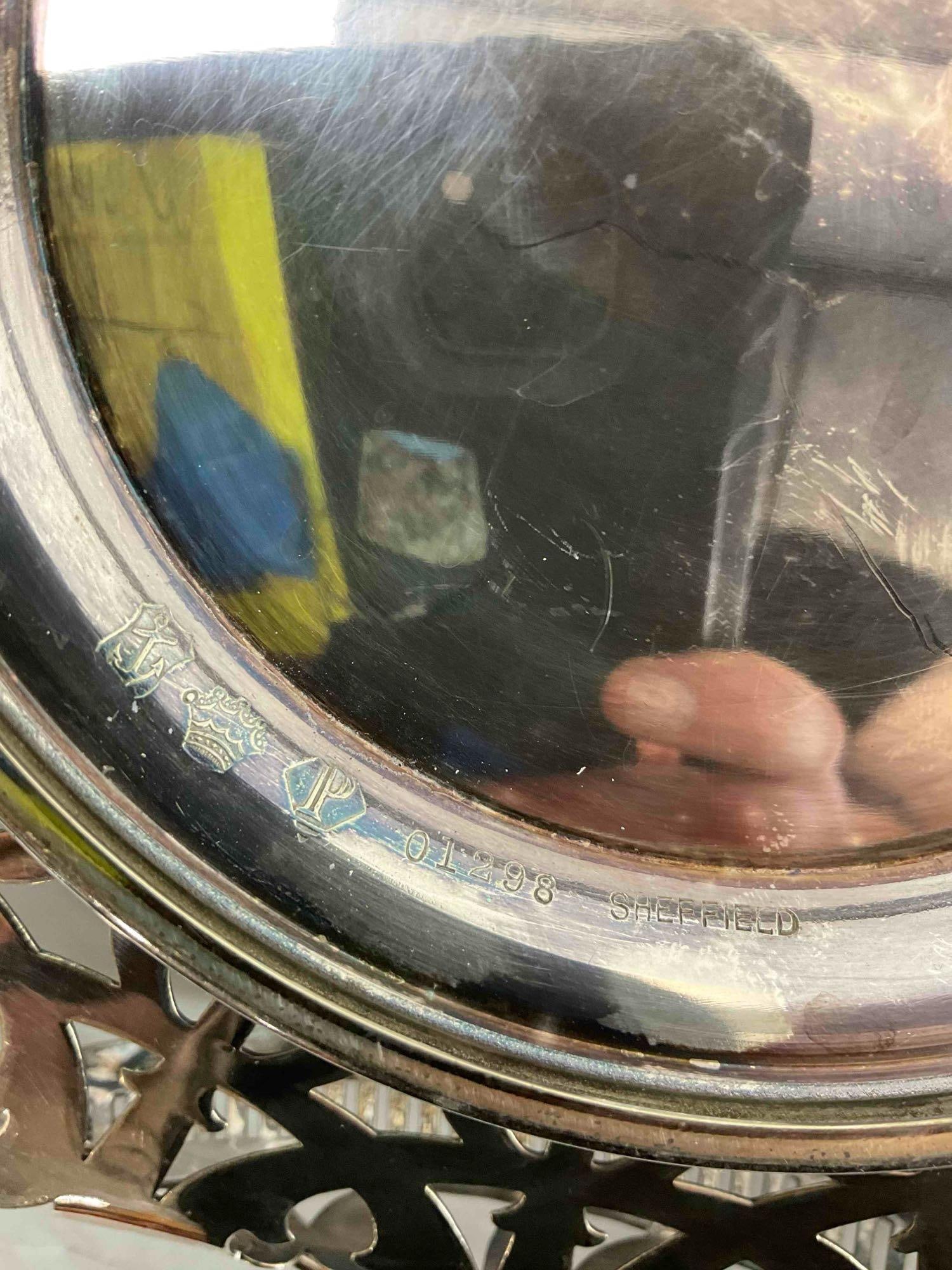 3 pcs Antique Silver Plated Brides Baskets, incl. James W. Tufts & Sheffield. Very Good Condition. - 8