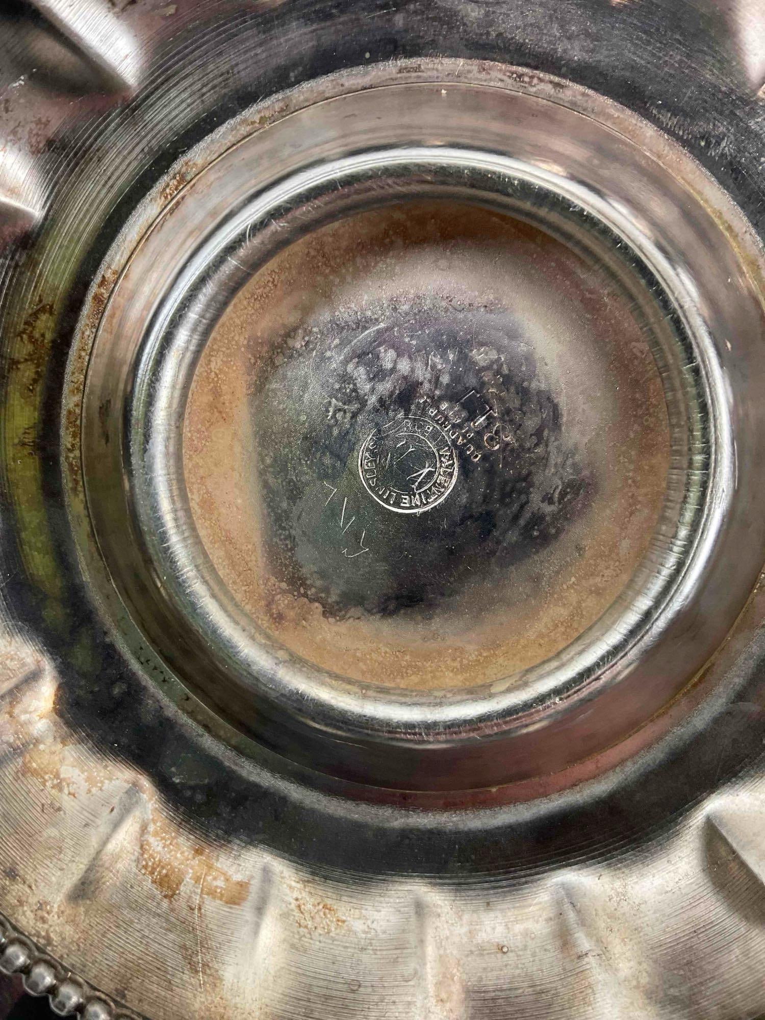 3 pcs Antique Silver Plated Brides Baskets, incl. James W. Tufts & Sheffield. Very Good Condition. - 9