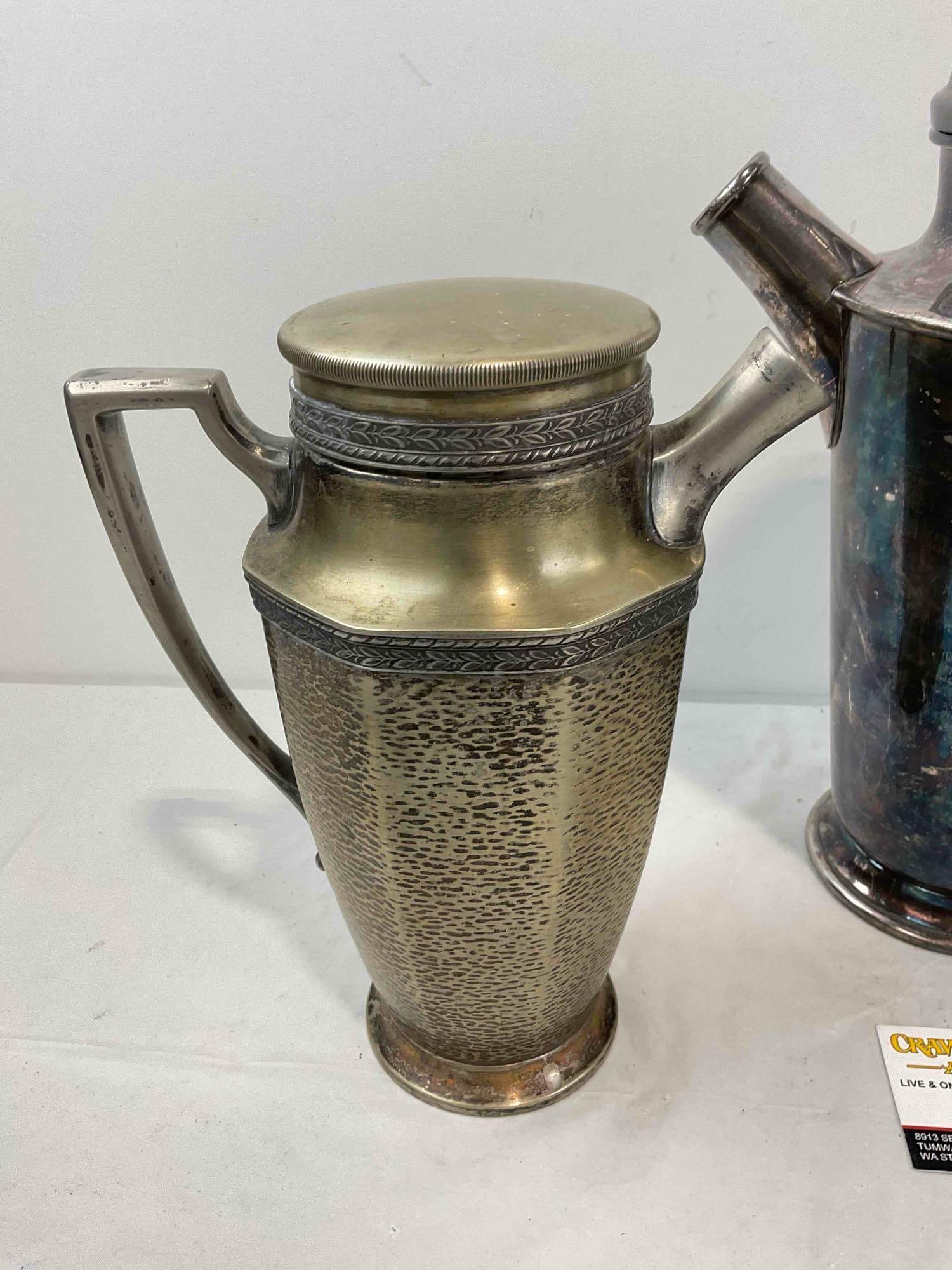 3 pcs Vintage Silver Plated Chocolate Pots, incl. Sani-Tite and Reed & Barton. Very Good Cond. - 2