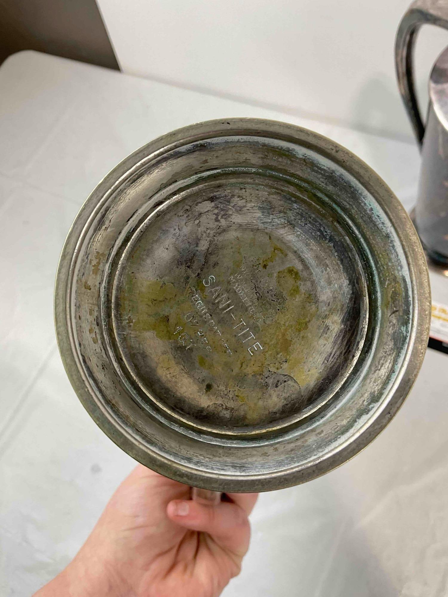 3 pcs Vintage Silver Plated Chocolate Pots, incl. Sani-Tite and Reed & Barton. Very Good Cond. - 7