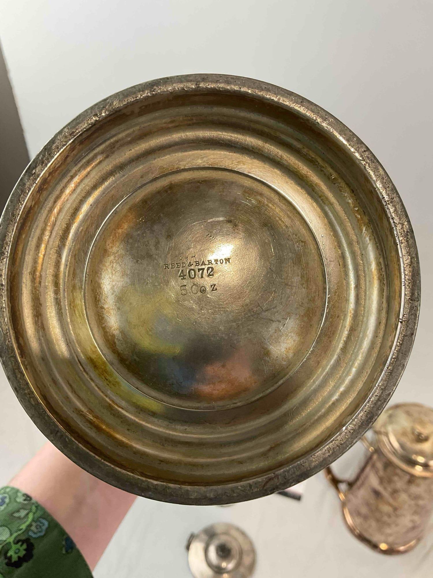 3 pcs Vintage Silver Plated Chocolate Pots, incl. 1x Reed & Barton & 1x Hilton Hotel. See pics. - 9