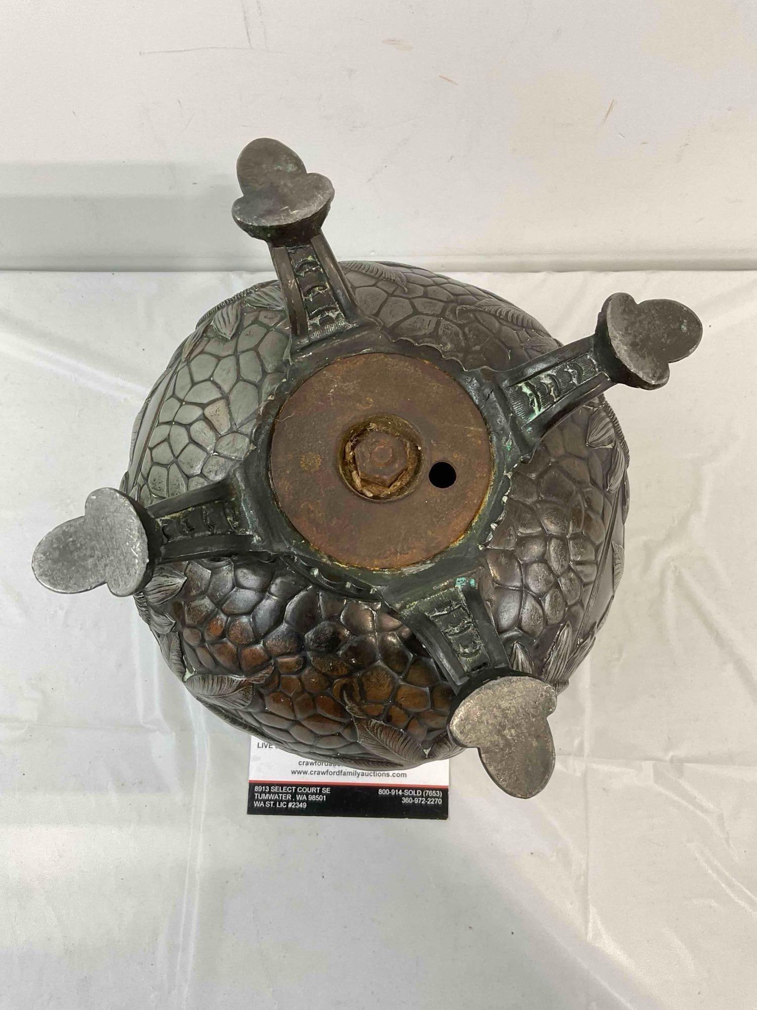 Beautiful Antique Silver Plated Repousse Urn w/ Bird & Passionflower Motif. Very Good Condition. - 6