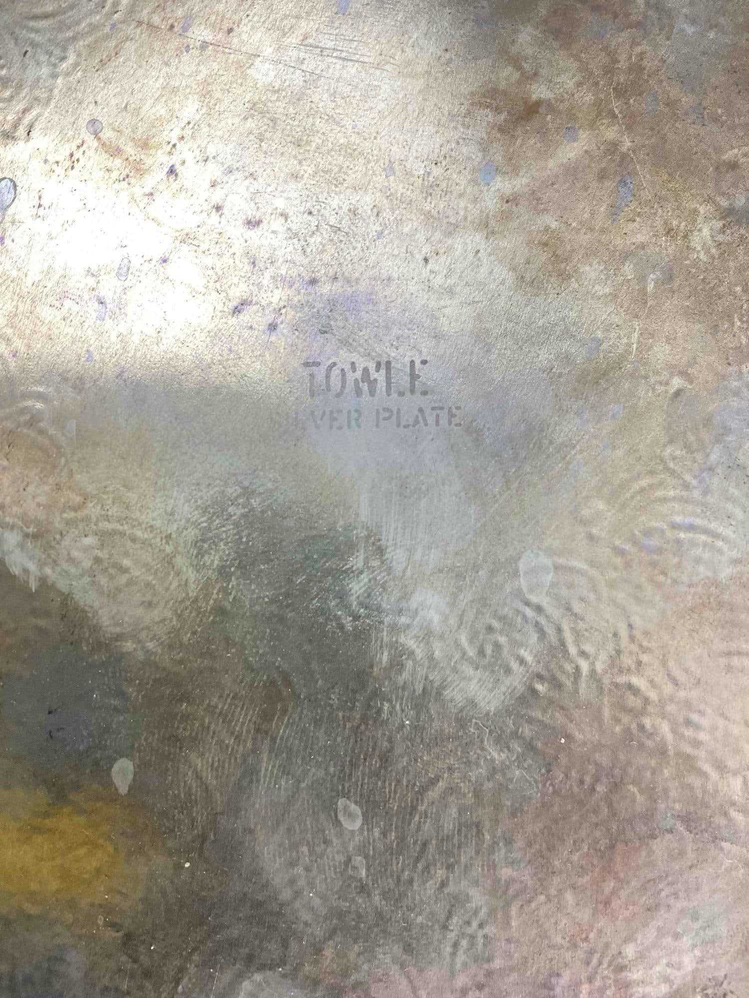 3 pcs Vintage Silver Plated Serving Platter Trays, incl. Towle & E.G. Webster & Son. See pics. - 9