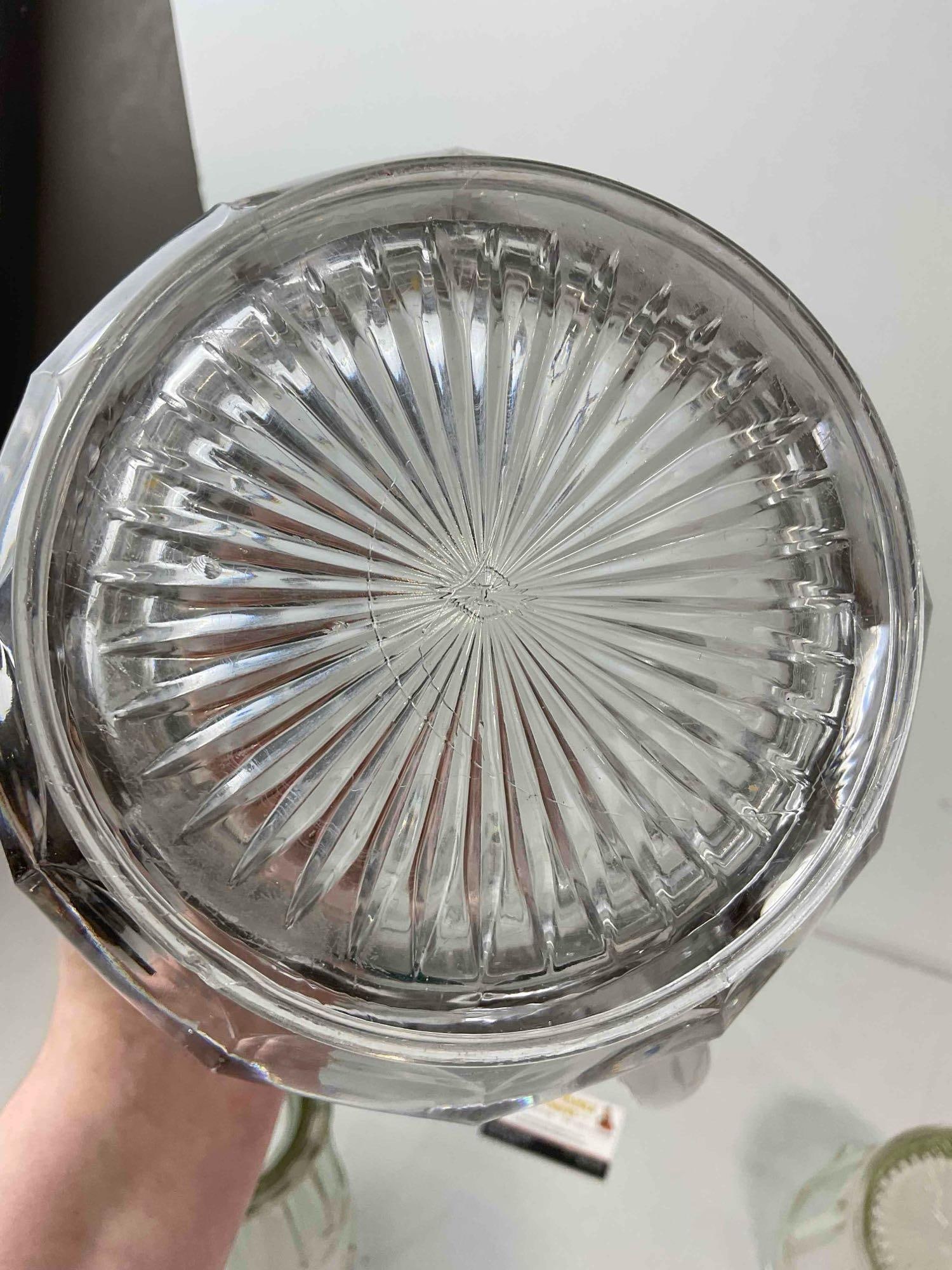 3 pcs Antique Glass Water Pitchers, incl. Purpled A.H. Heisey Glass. Very Good Condition. See pics. - 8