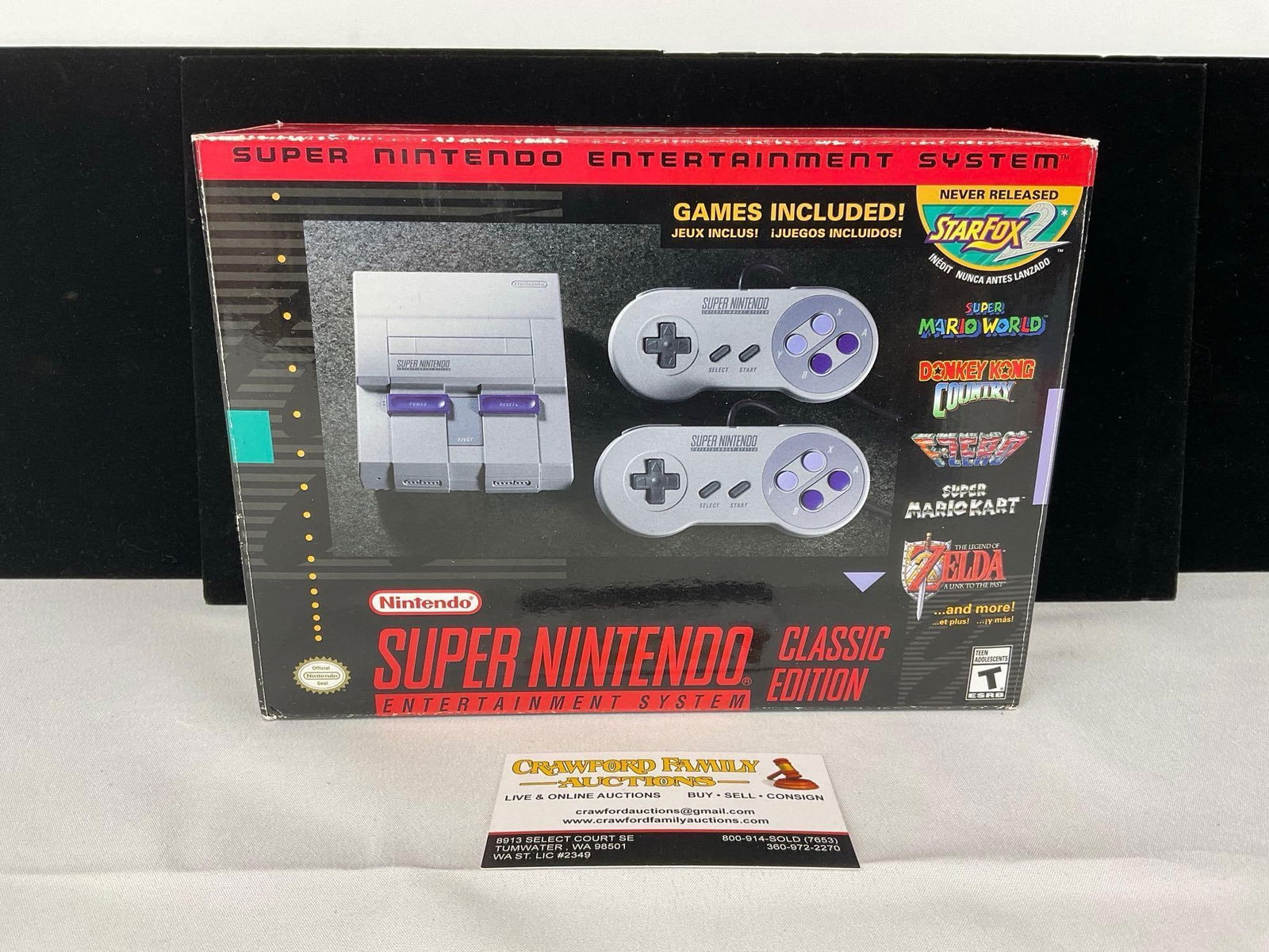 Super Nintendo Classic Edition, in box, 2 controllers, w/ games installed, Missing a couple cables (1 of 6)