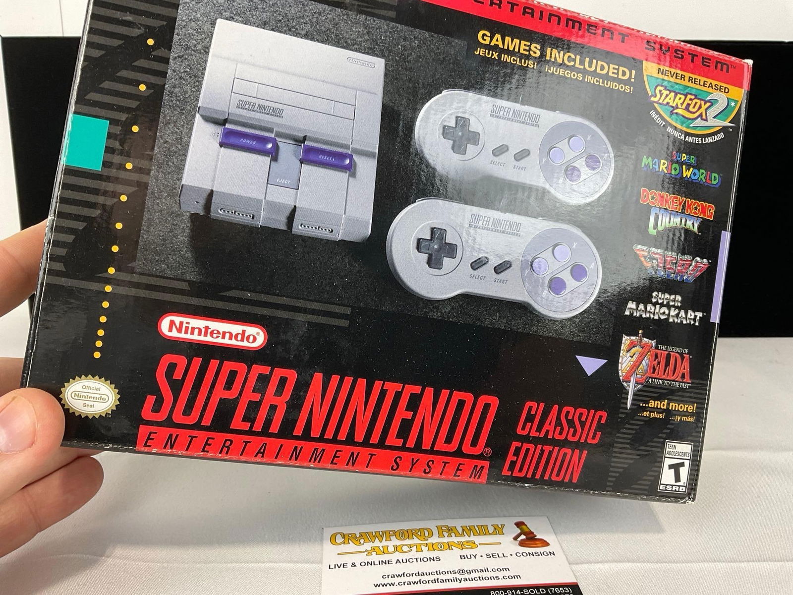 Super Nintendo Classic Edition, in box, 2 controllers, w/ games installed, Missing a couple cables - 2