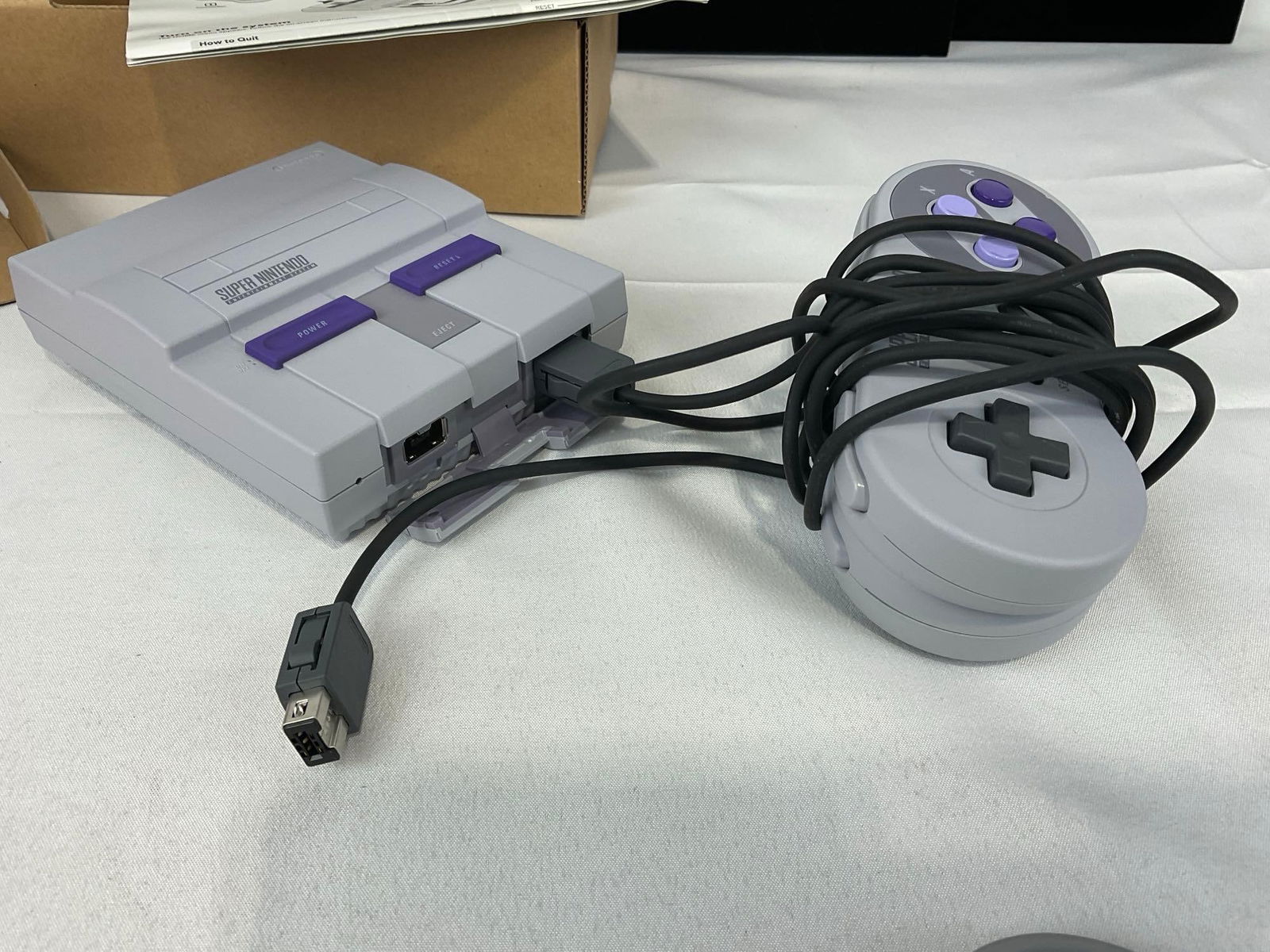 Super Nintendo Classic Edition, in box, 2 controllers, w/ games installed, Missing a couple cables - 5