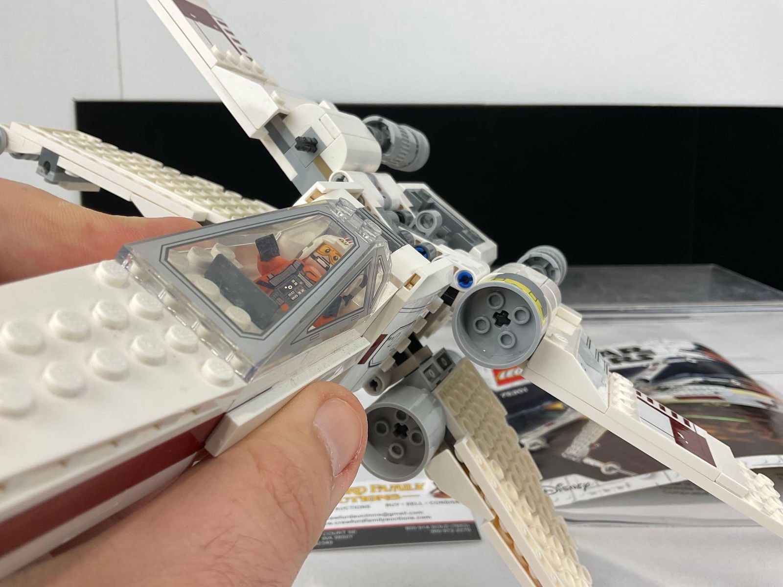 Lego Star Wars X Wing Fighter, #75301, incomplete, w/4 mini figs, & manual - 3