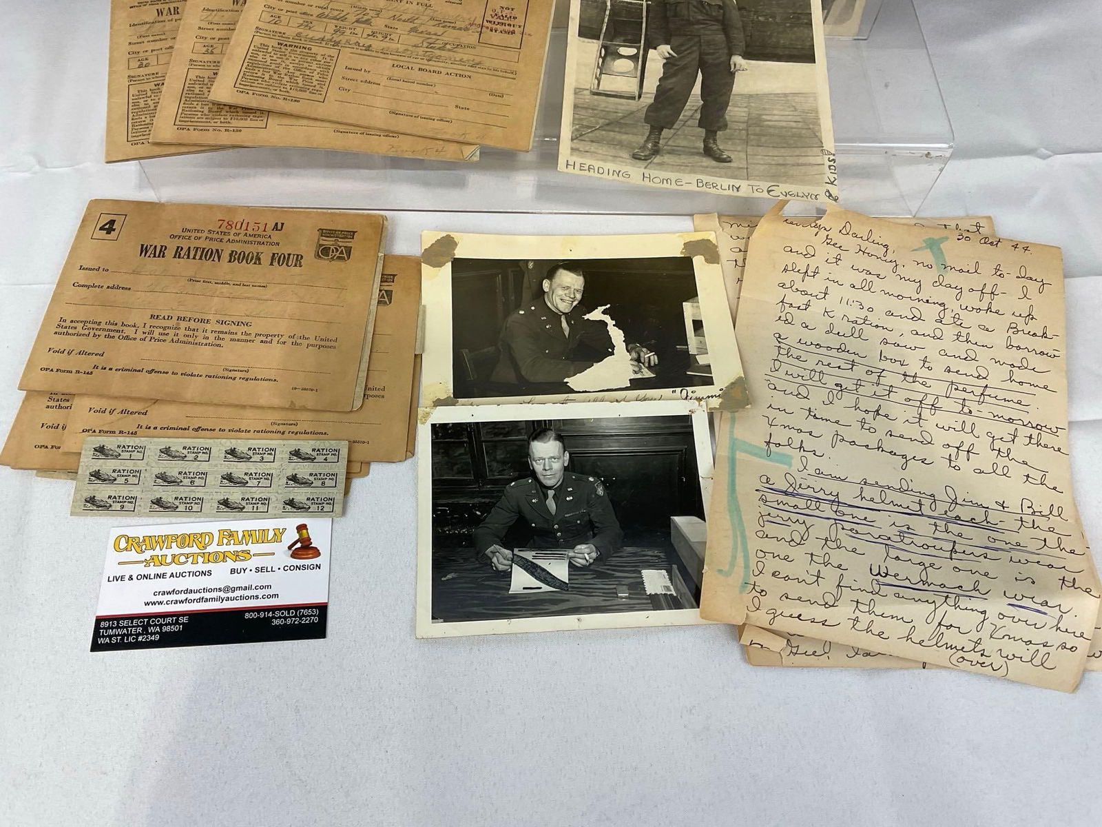 Vintage 1945 post-WWII Coming Home Photos, & 7 no.3 & no.4 War Ration Books - 3