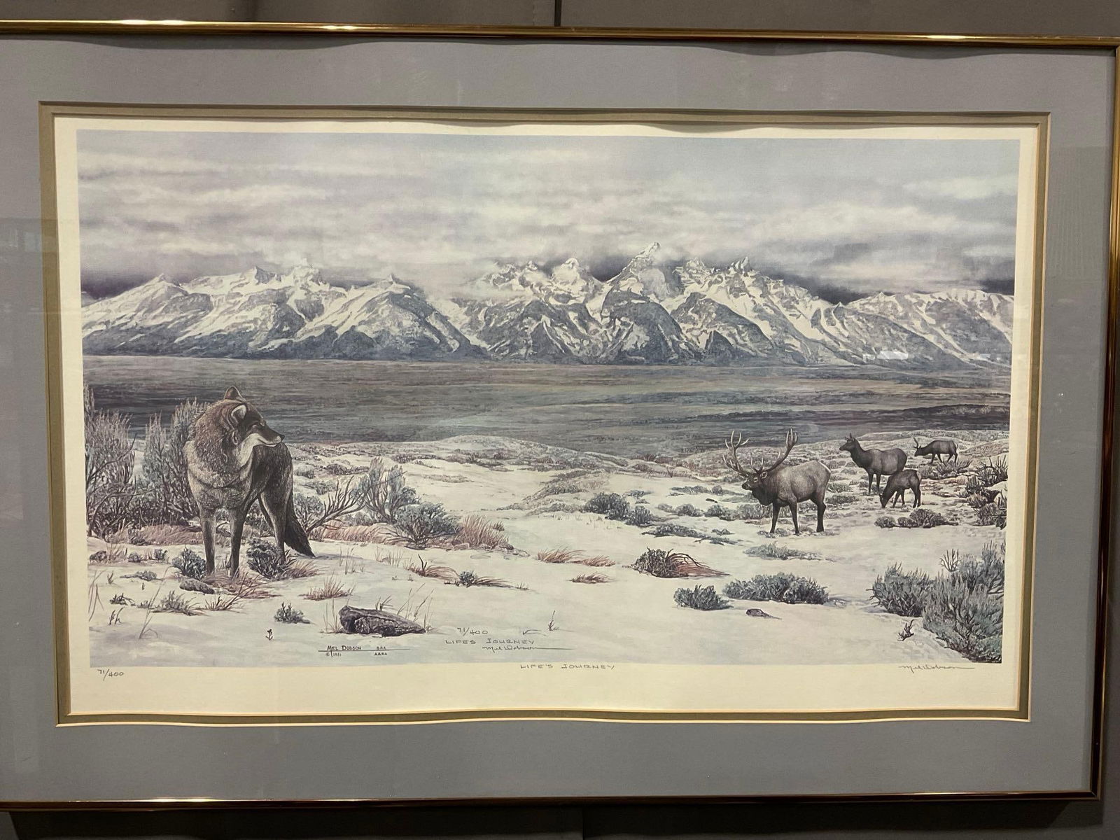 Framed Signed & #d 71/400 titled Life's Journey by Mel Dobson, 20 x 29 inches (1 of 8)