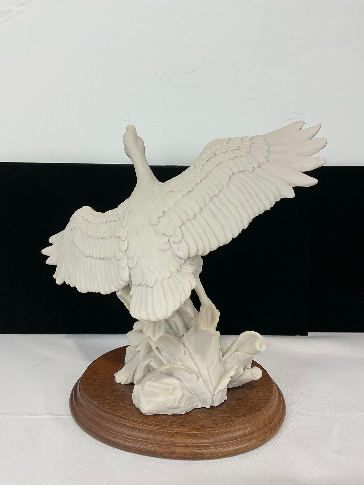 vintage Auro Belcari Dear Mallard Duck Bisque Porcelain figurine, 10h x 12w x 7d inches - 3