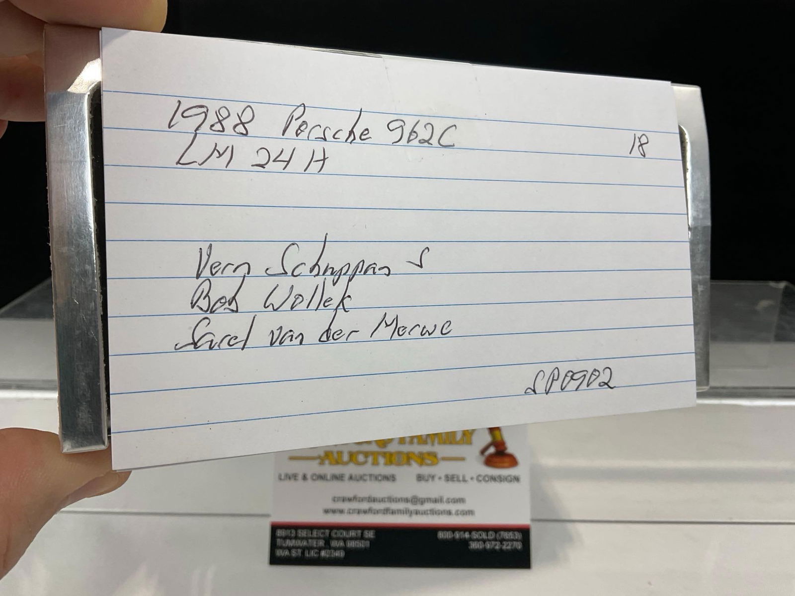 Spark Porsche 962C 1988 LM 24H Signed by Schuppan 1/43 Scale Diecast Car Model orig box - 5