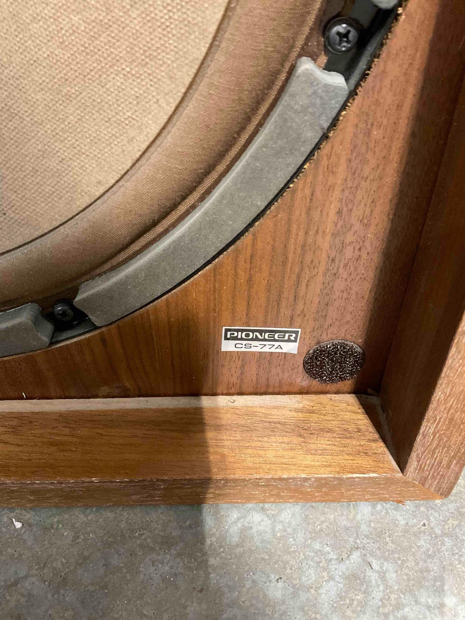 Pair of Vintage Pioneer Floor Speakers Model CS-77A. Untested, As Is Condition. See pics. - 9