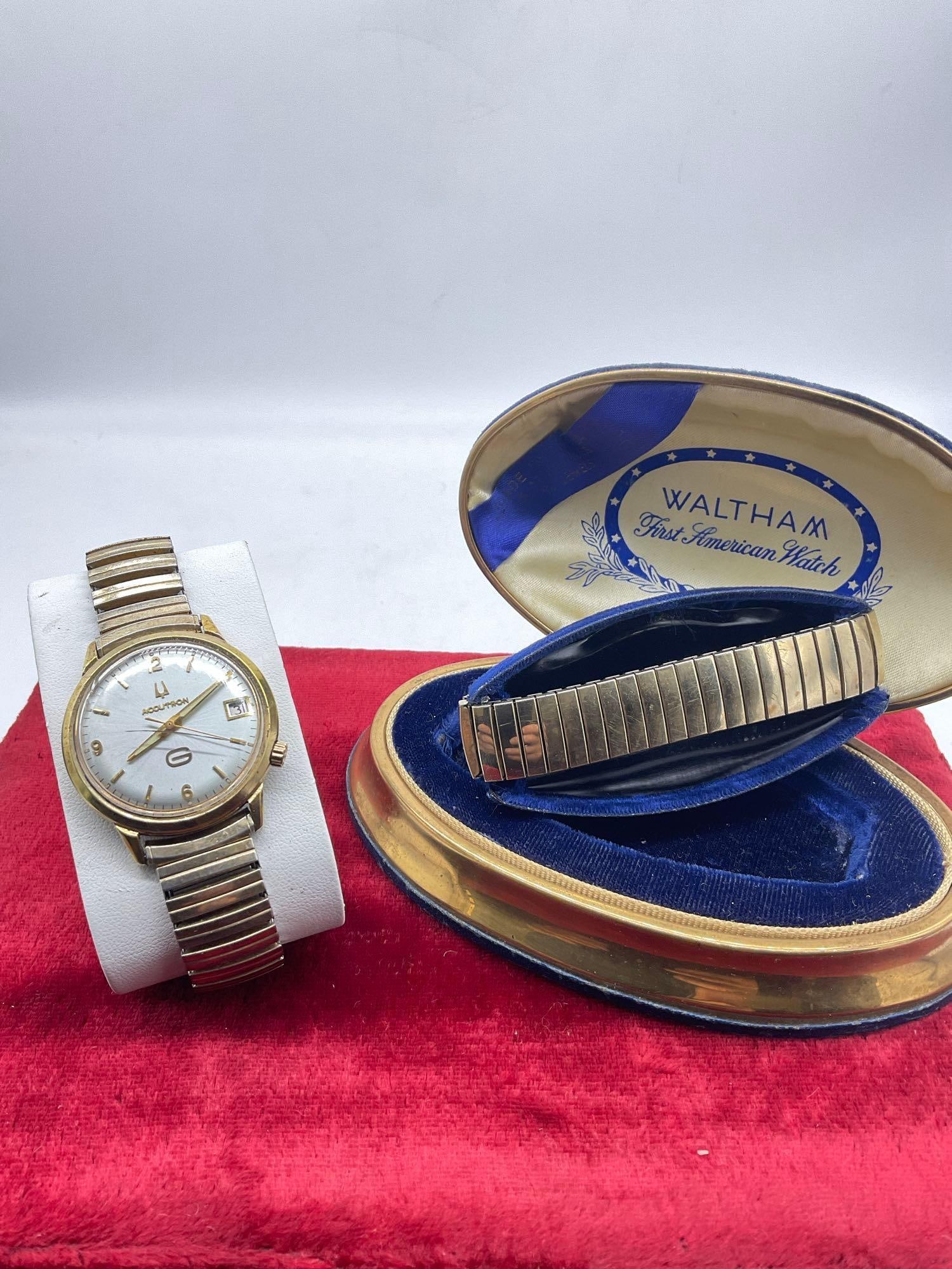 Vintage 1970's Bulova N5 Accutron 10K rolled gold men's wrist watch & Pre 1950 GP Bulova Men's Wa... - 4